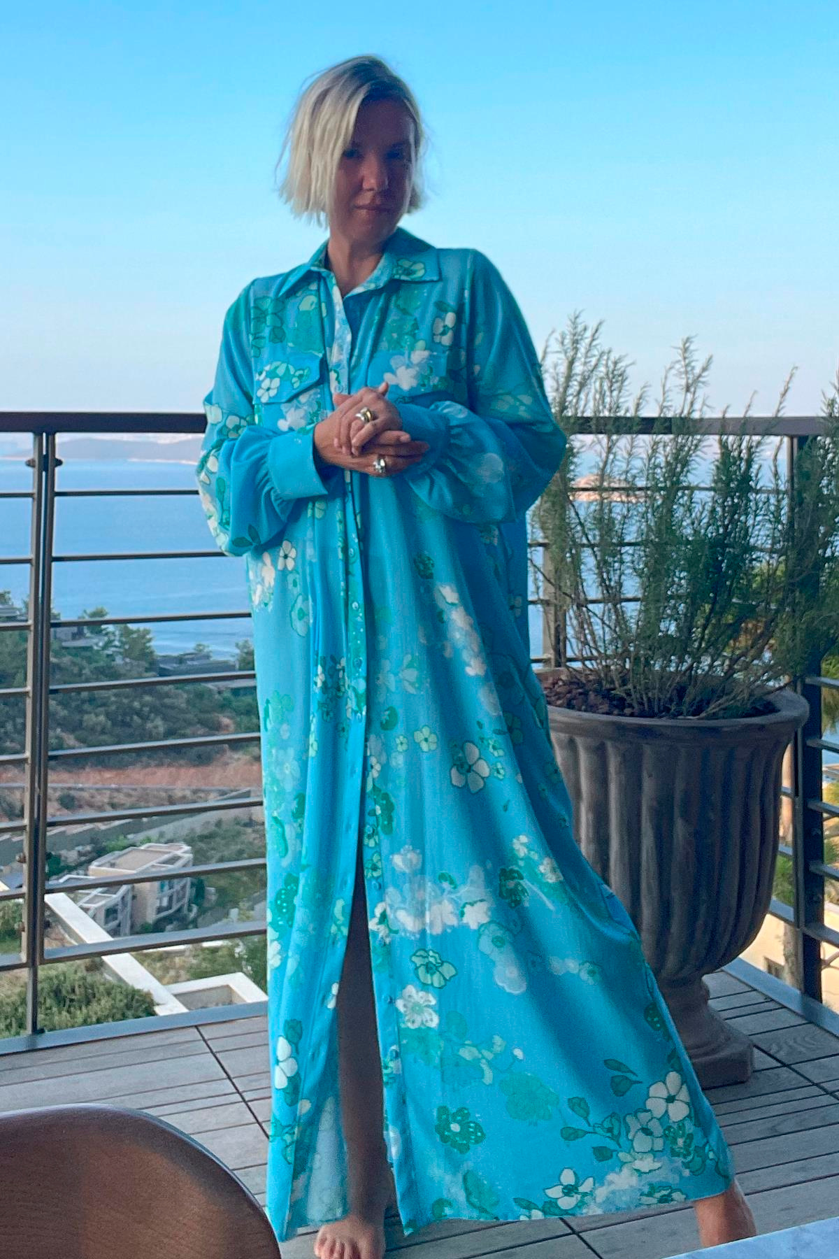 BUBBLE OTMURCUK ÇİÇEKLİ GÖMLEK ELBİSE