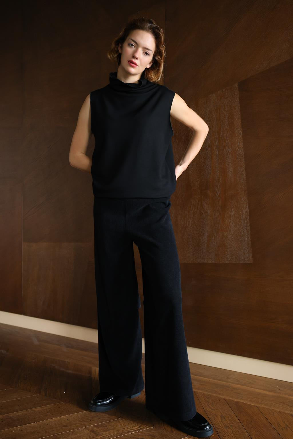 TRİKO FİTİLLİ KADİFE GENİŞ PAÇA PANTOLON	 	 	 	 	 	 	 	 	 	