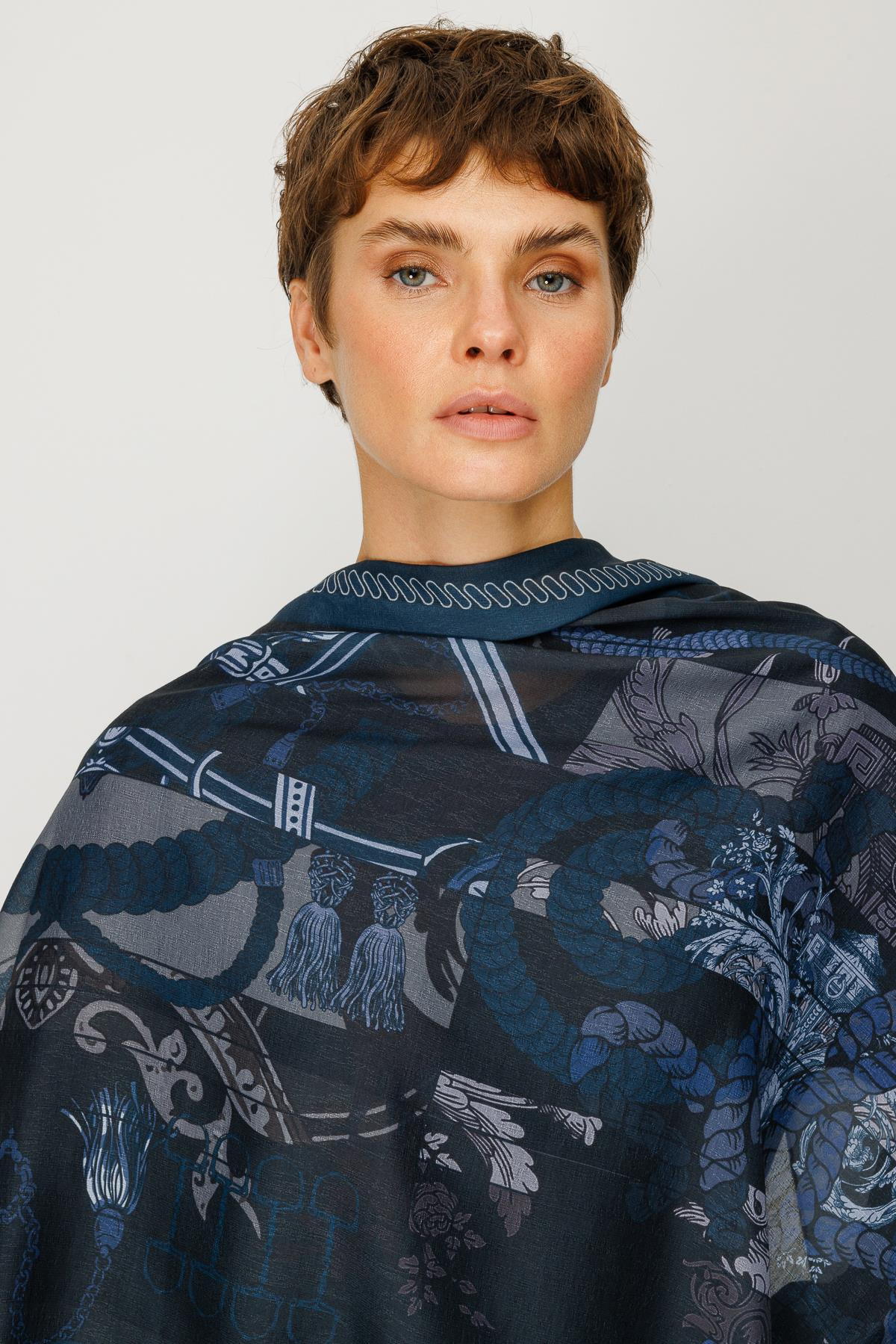 COTTON BLOK ZİNCİR DESELİ ŞAL