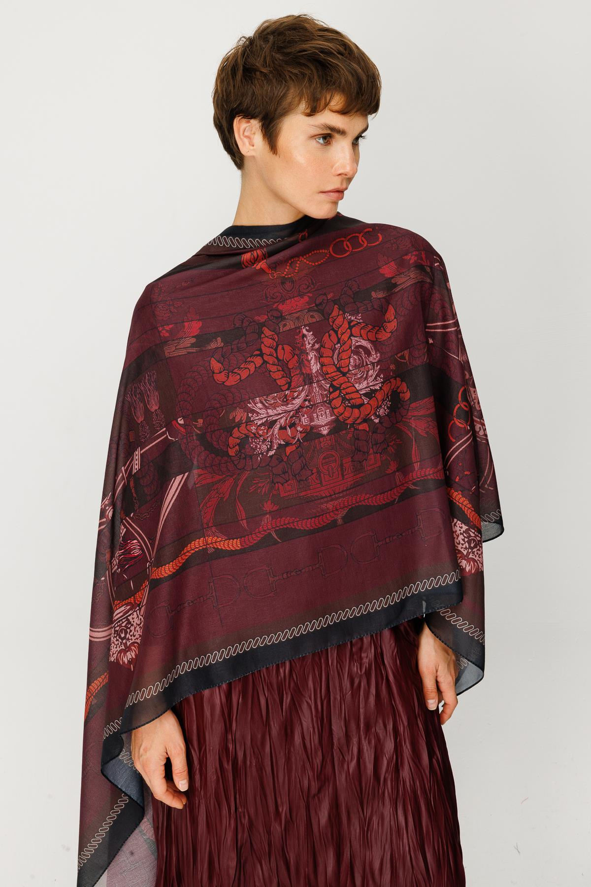 COTTON BLOK ZİNCİR DESELİ ŞAL