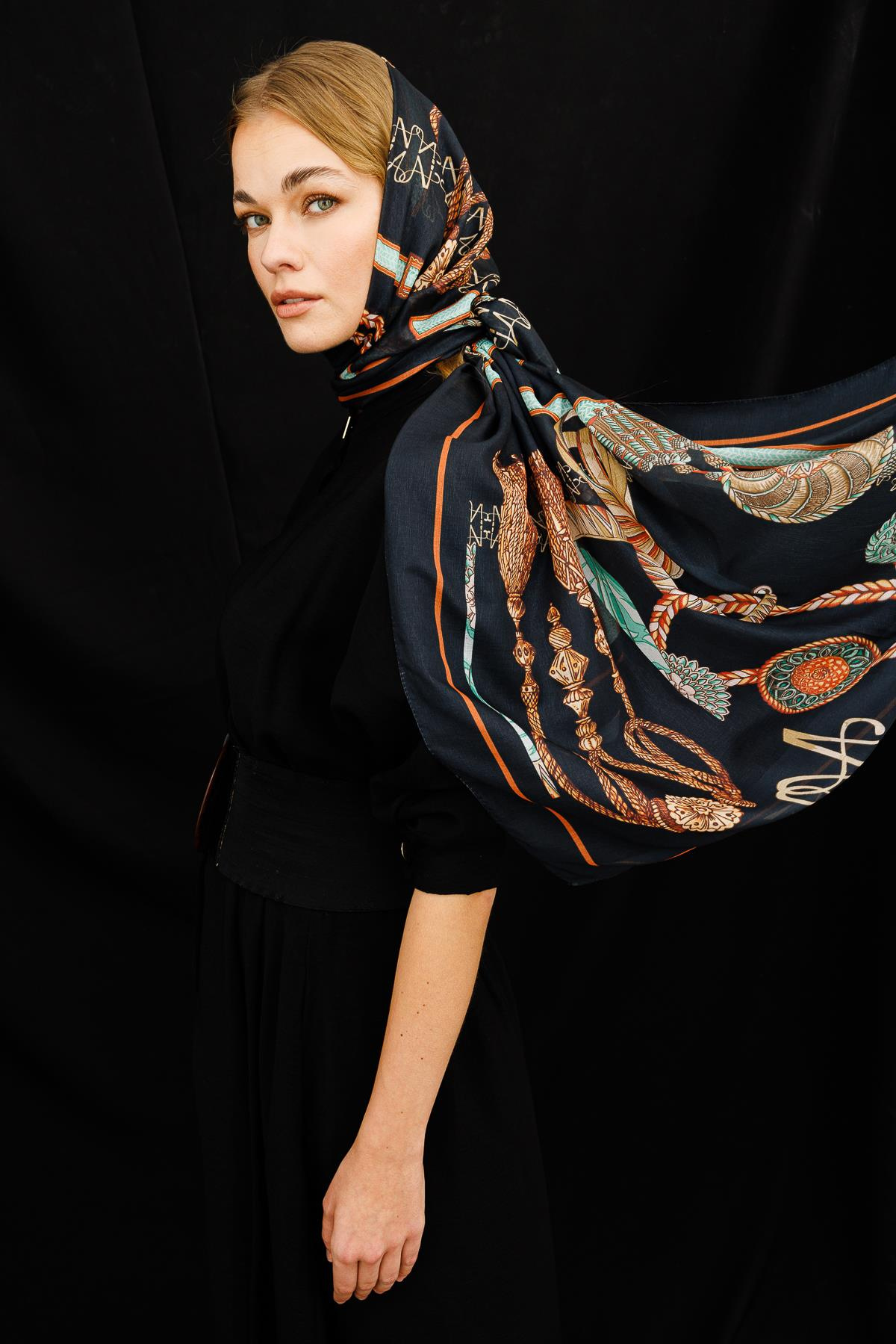 COTTON BRAÇOL DESENLİ ŞAL