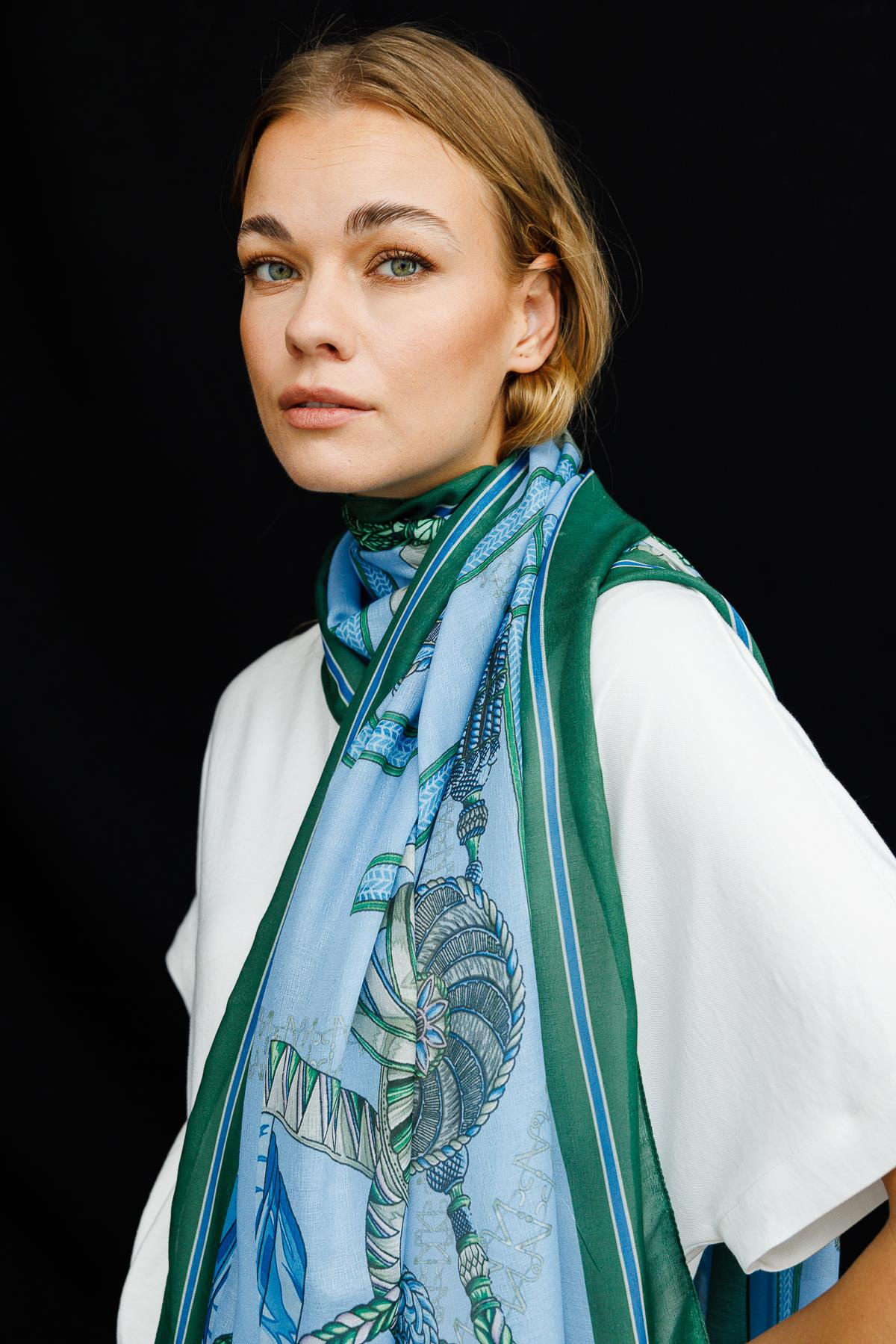 COTTON BRAÇOL DESENLİ ŞAL