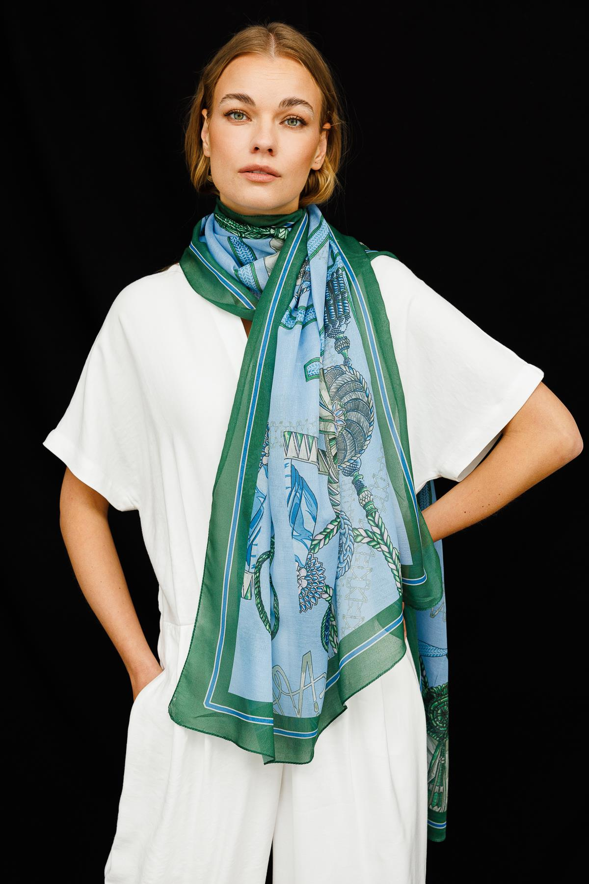 COTTON BRAÇOL DESENLİ ŞAL