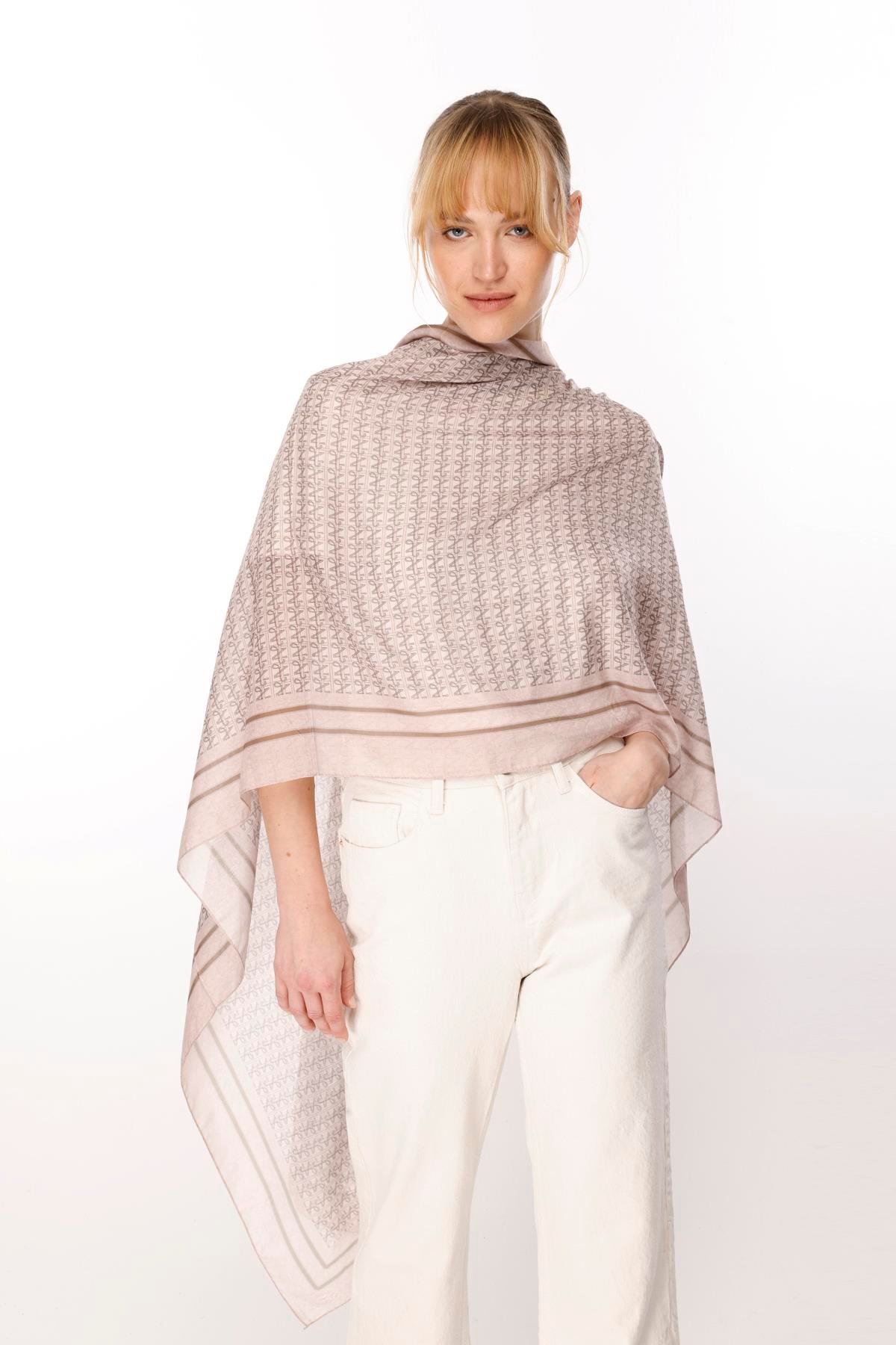 COTTON BÜYÜK NOİ DAMA DESENLİ ŞAL