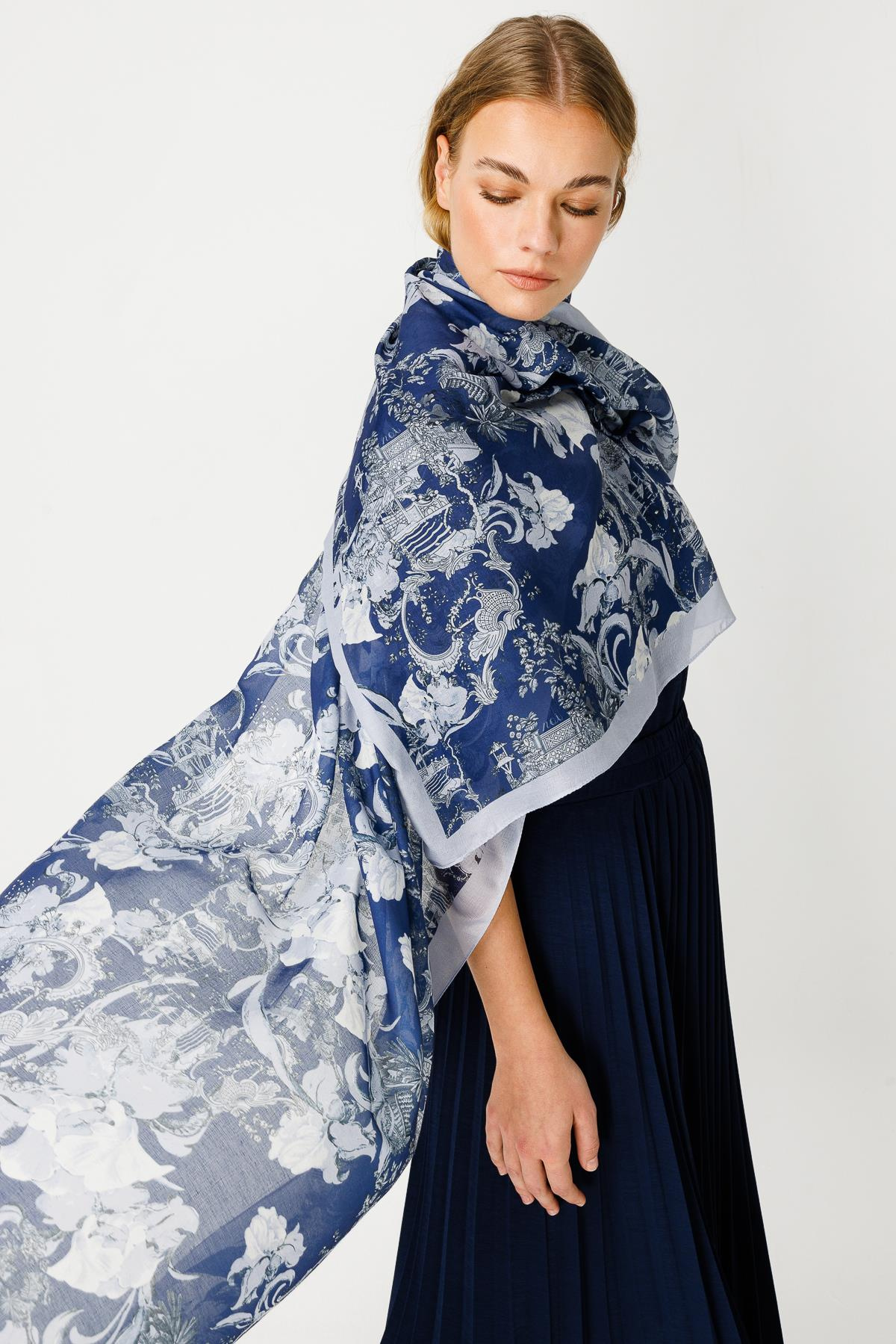 COTTON JAPANESE SUMMER DESENLİ ŞAL