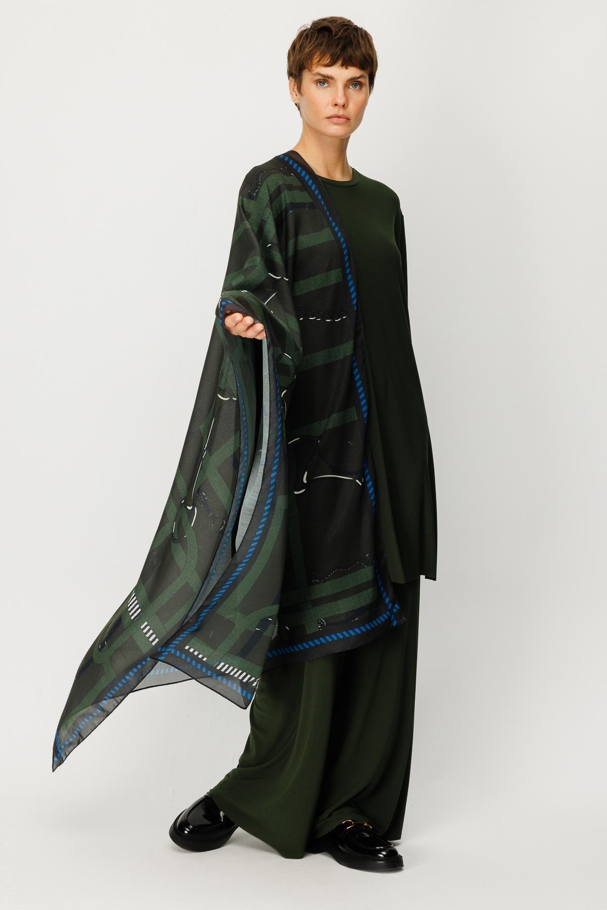 COTTON KEMER LABİRENT DESENLİ ŞAL