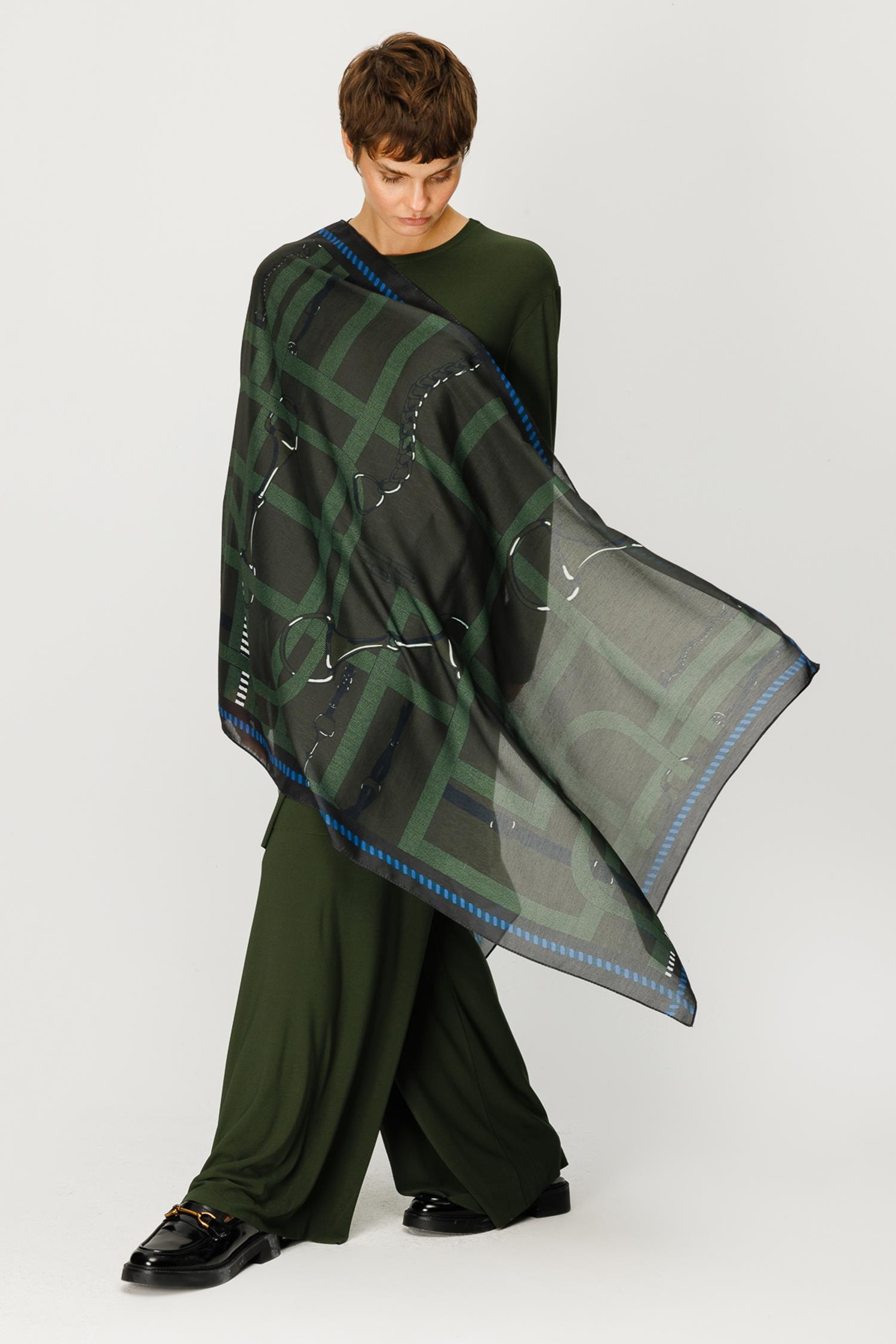 COTTON KEMER LABİRENT DESENLİ ŞAL