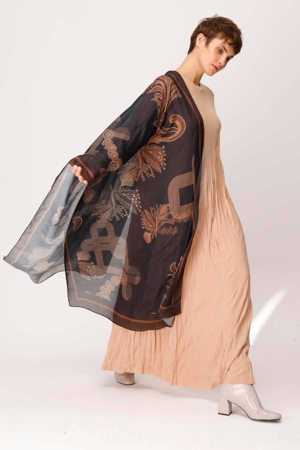 COTTON NAKIŞ ÇİÇEK DESENLİ ŞAL