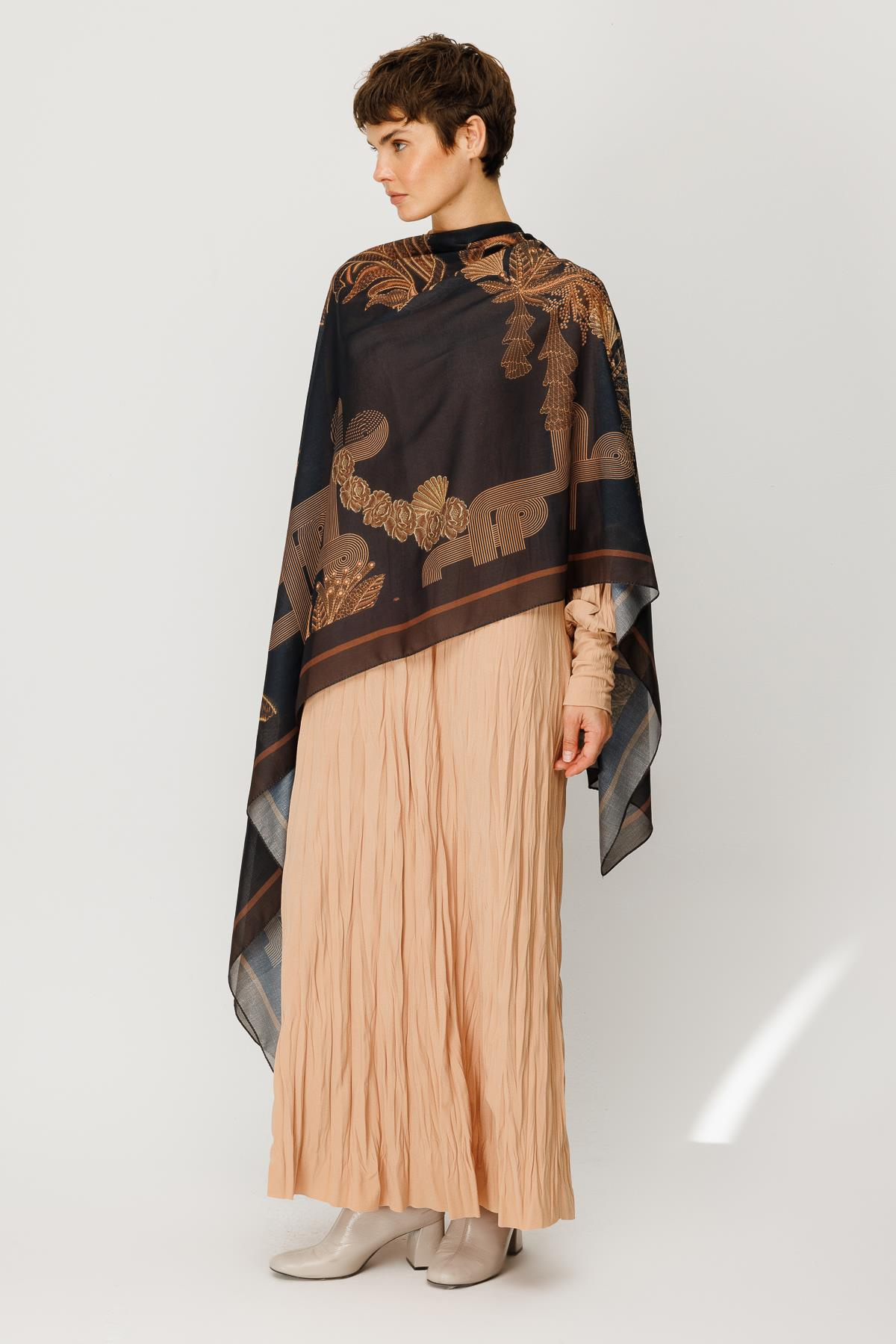 COTTON NAKIŞ ÇİÇEK DESENLİ ŞAL