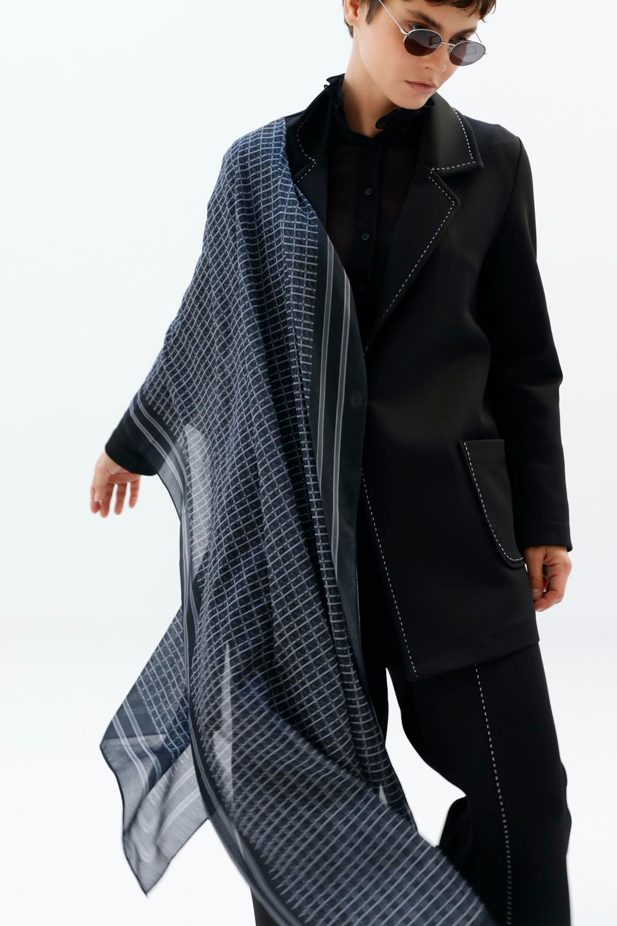 COTTON NOİ MONOGRAM DESENLİ ŞAL