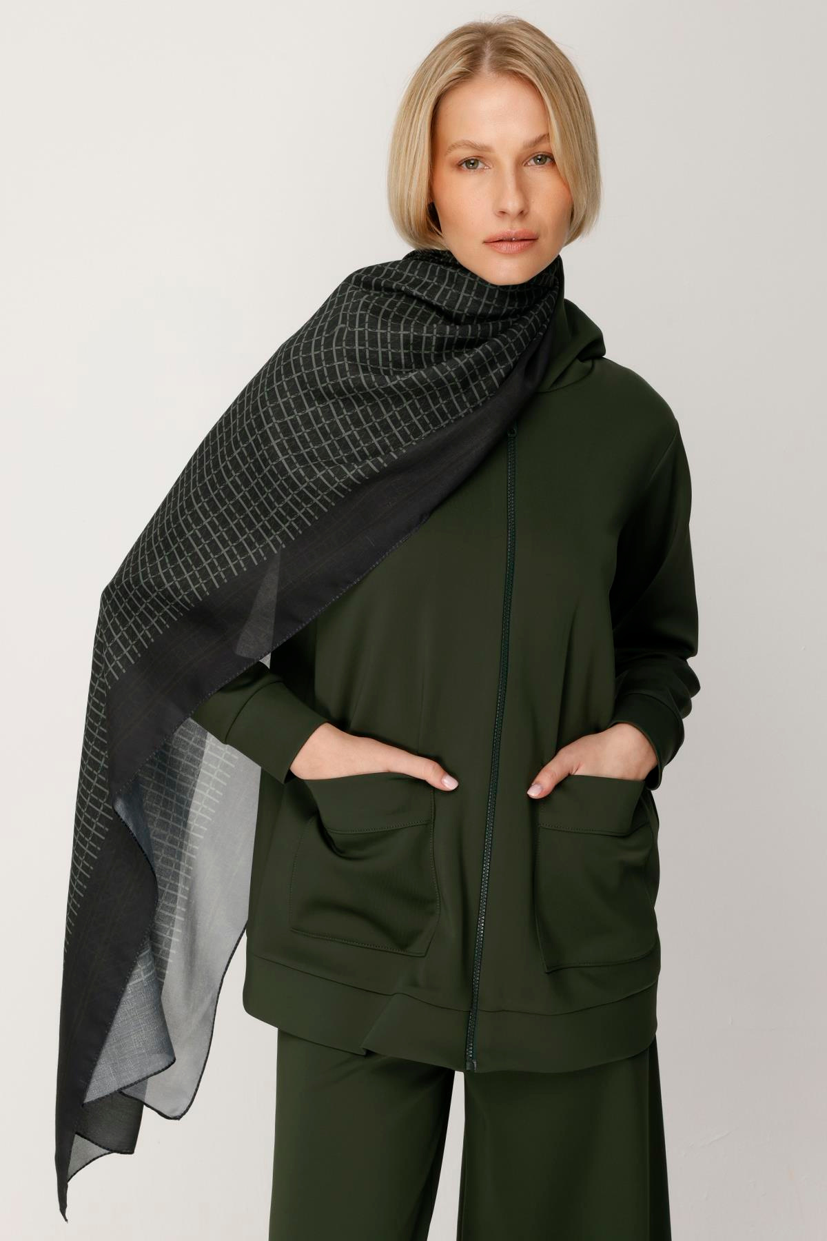 COTTON NOİ MONOGRAM DESENLİ ŞAL