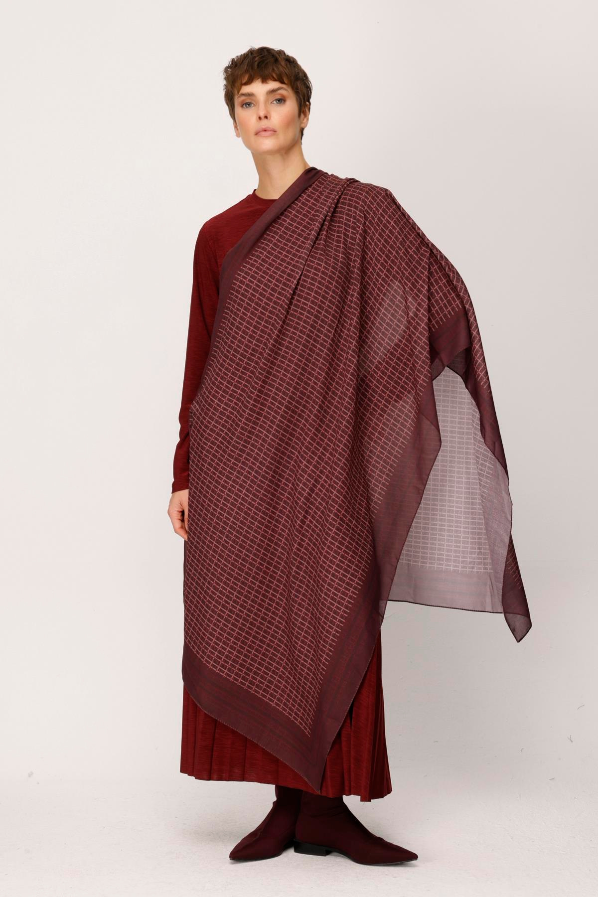 COTTON NOİ MONOGRAM DESENLİ ŞAL