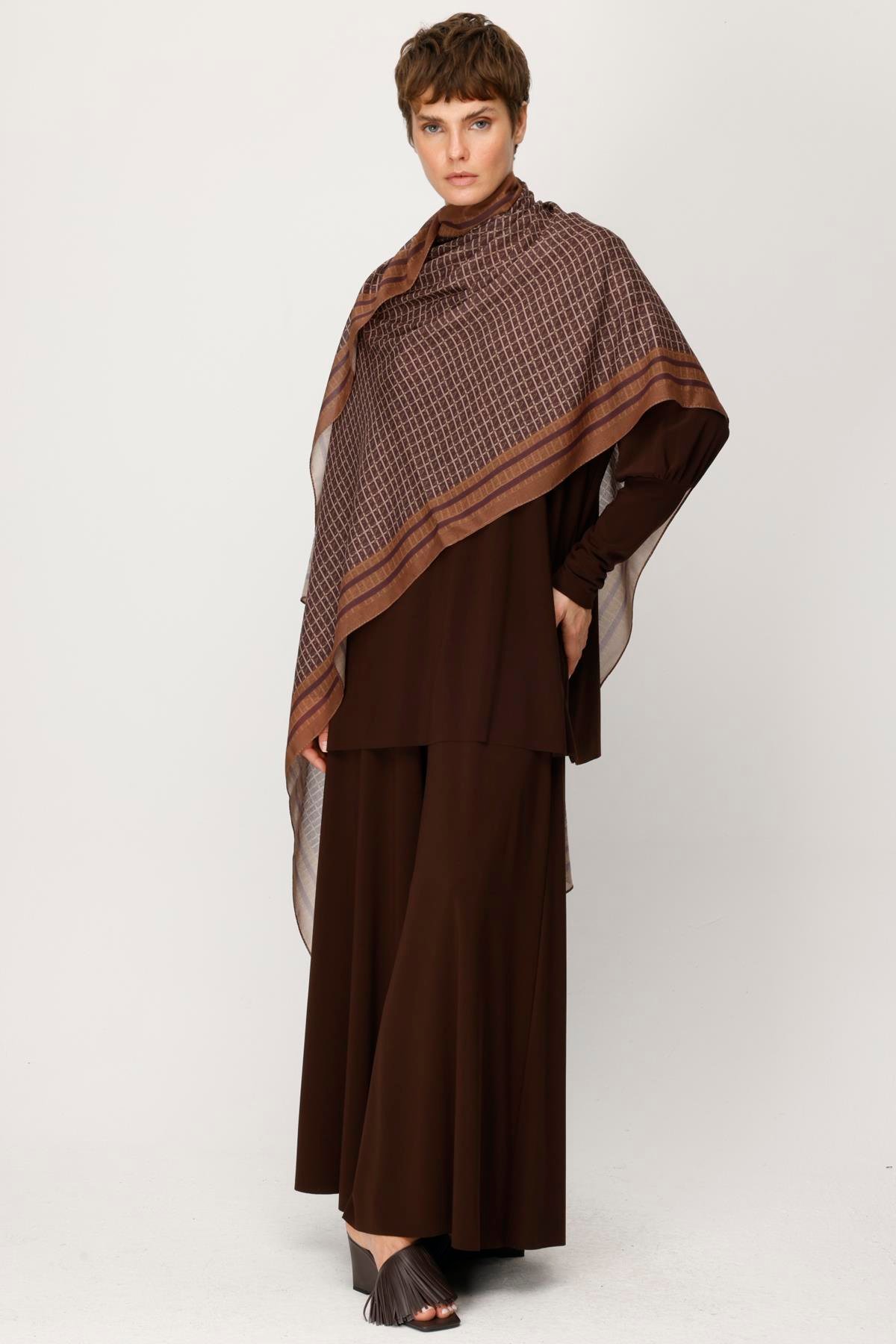 COTTON NOİ MONOGRAM DESENLİ ŞAL