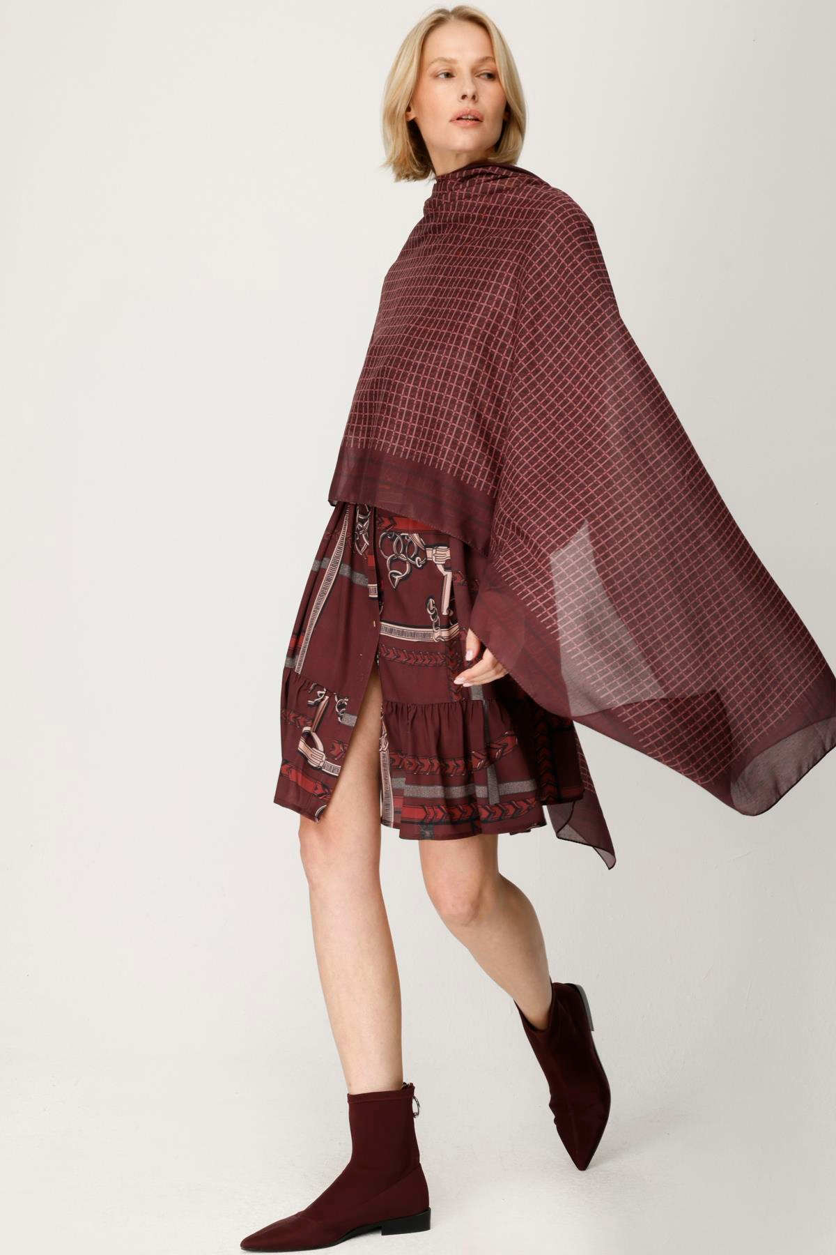 COTTON NOİ MONOGRAM DESENLİ ŞAL