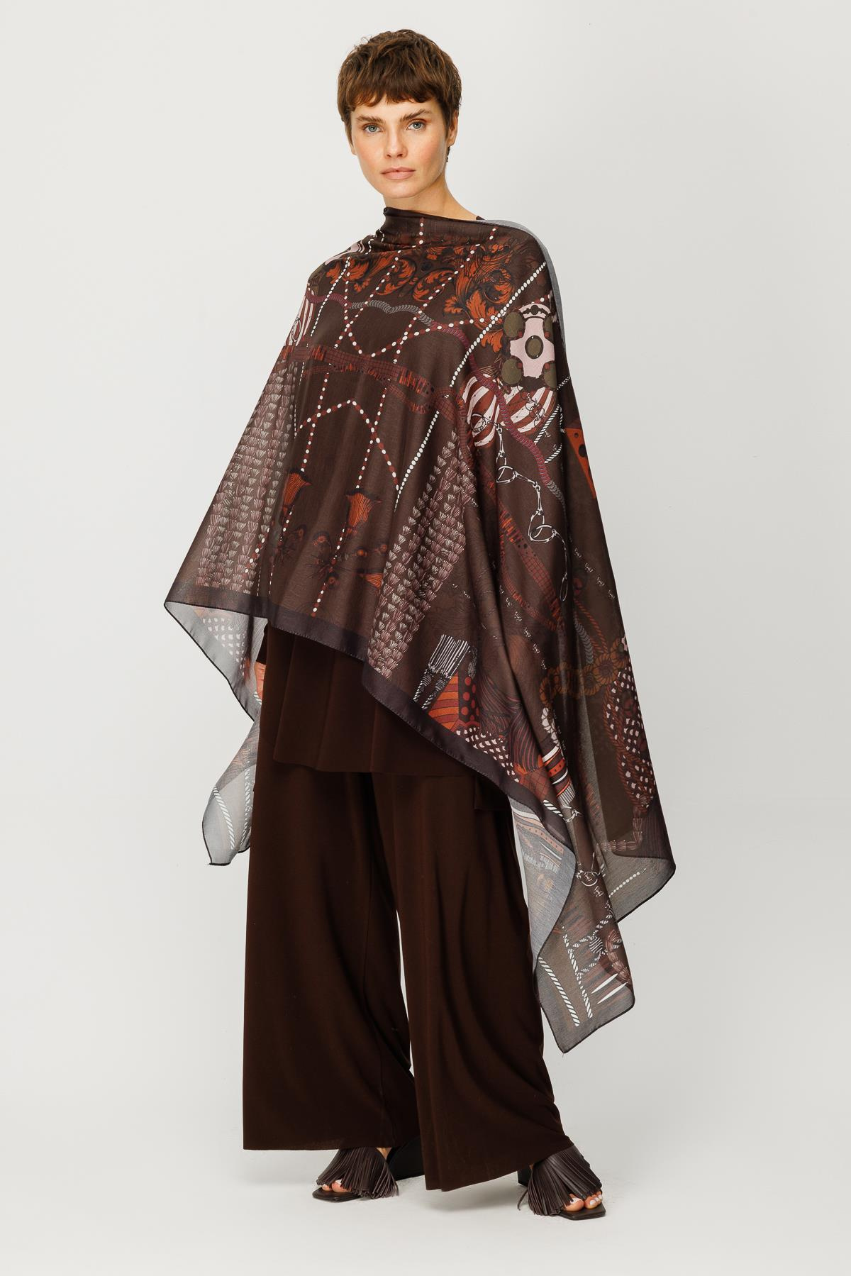 COTTON NOKTA ZİNCİR DESENLİ ŞAL