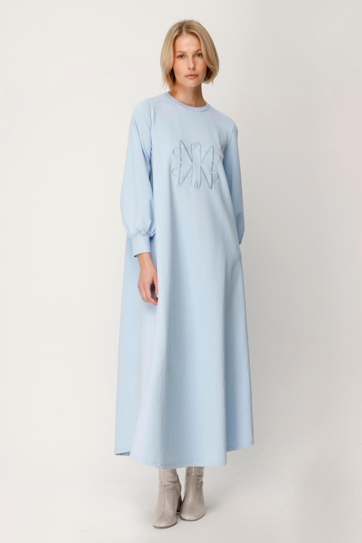 COTTON PENYE ÖNÜ NOİ NAKIŞLI ELBİSE