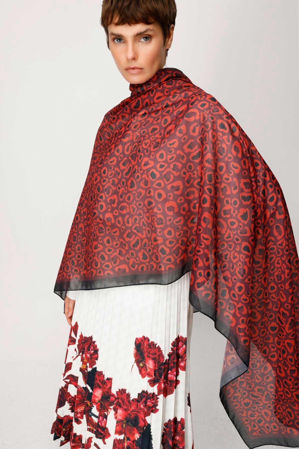 COTTON PETİT LEOPAR DESENLİ ŞAL