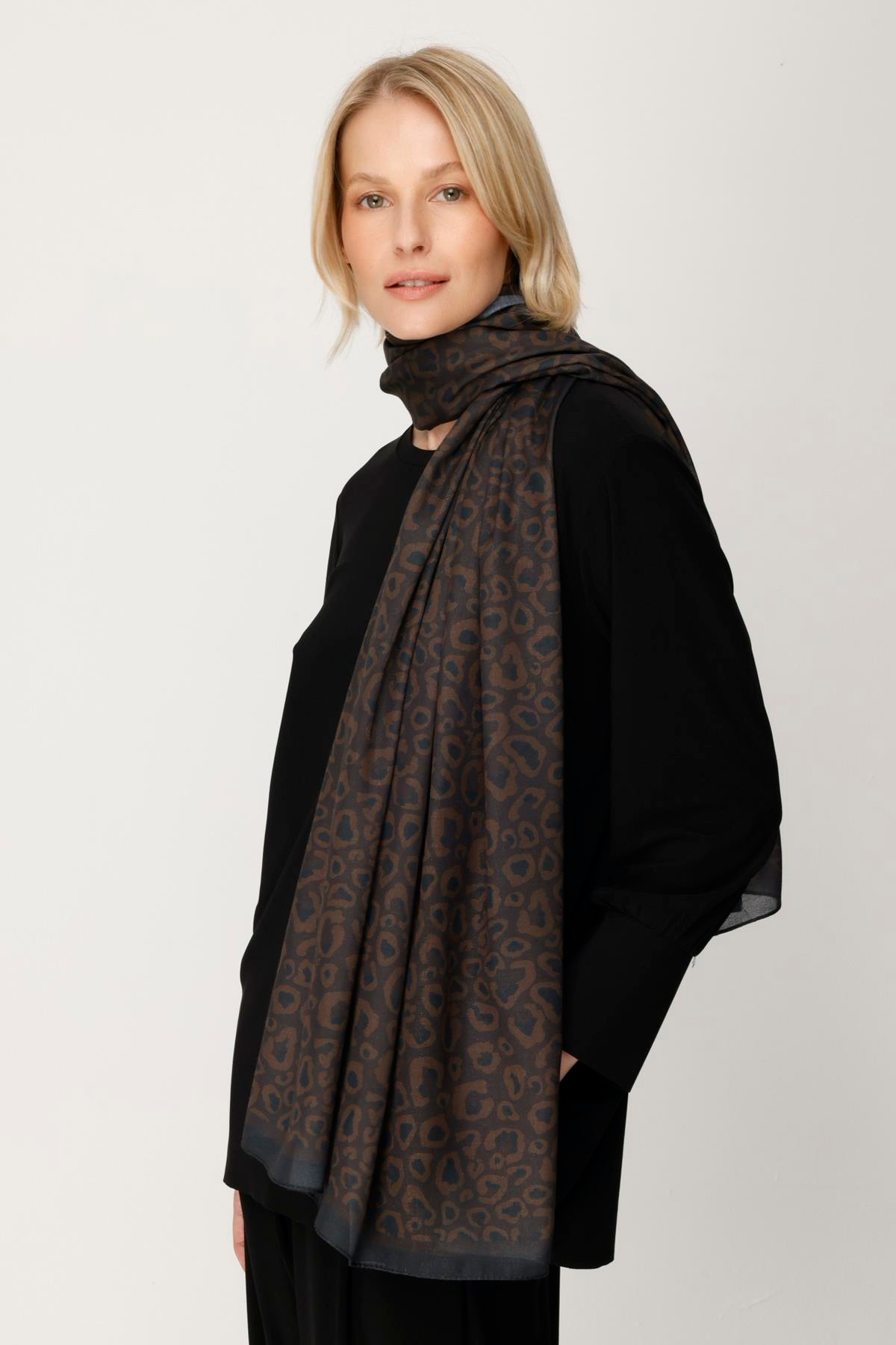 COTTON PETİT LEOPAR DESENLİ ŞAL