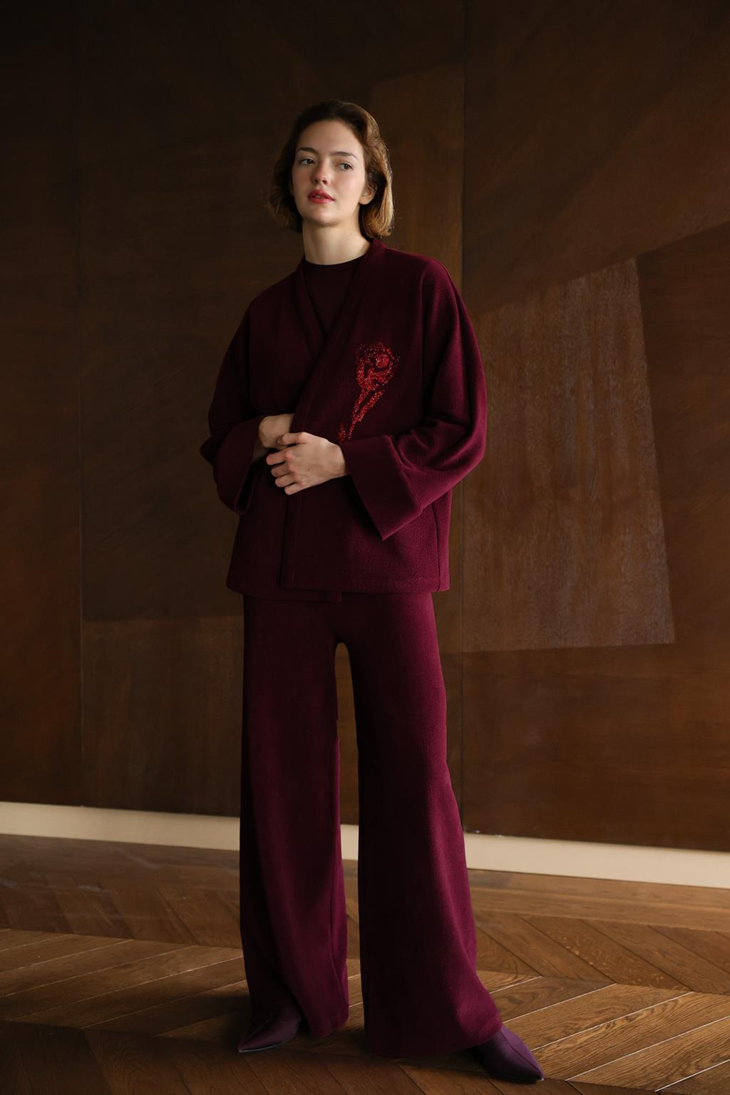 TRİKO FİTİLLİ KADİFE GENİŞ PAÇA PANTOLON	 	 	 	 	 	 	 	 	 	