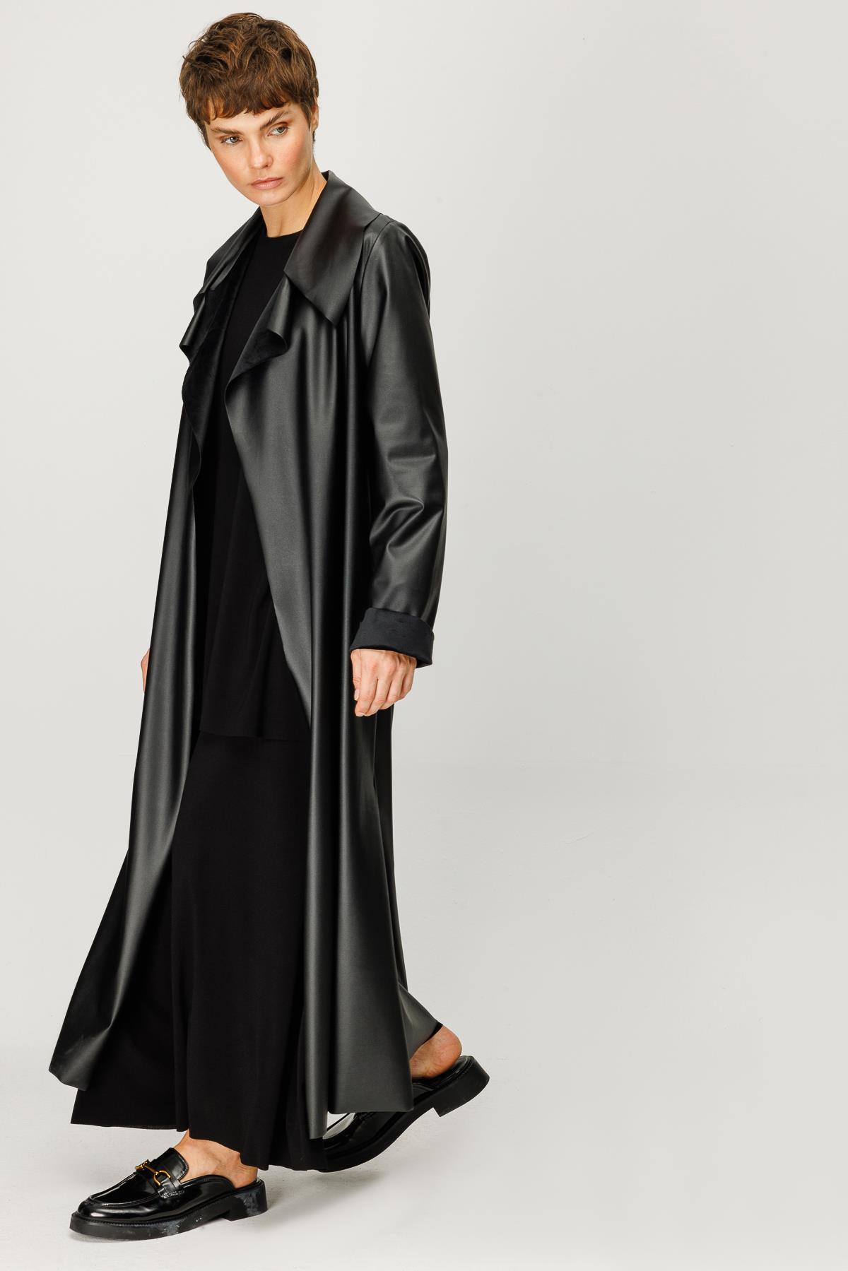 DERİ VE SÜET LAMİNE ARKASI KEMERLİ CEKET