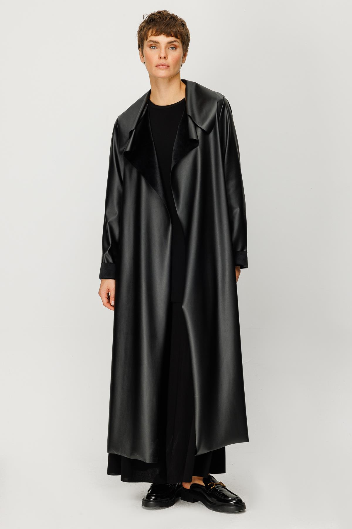 DERİ VE SÜET LAMİNE ARKASI KEMERLİ CEKET