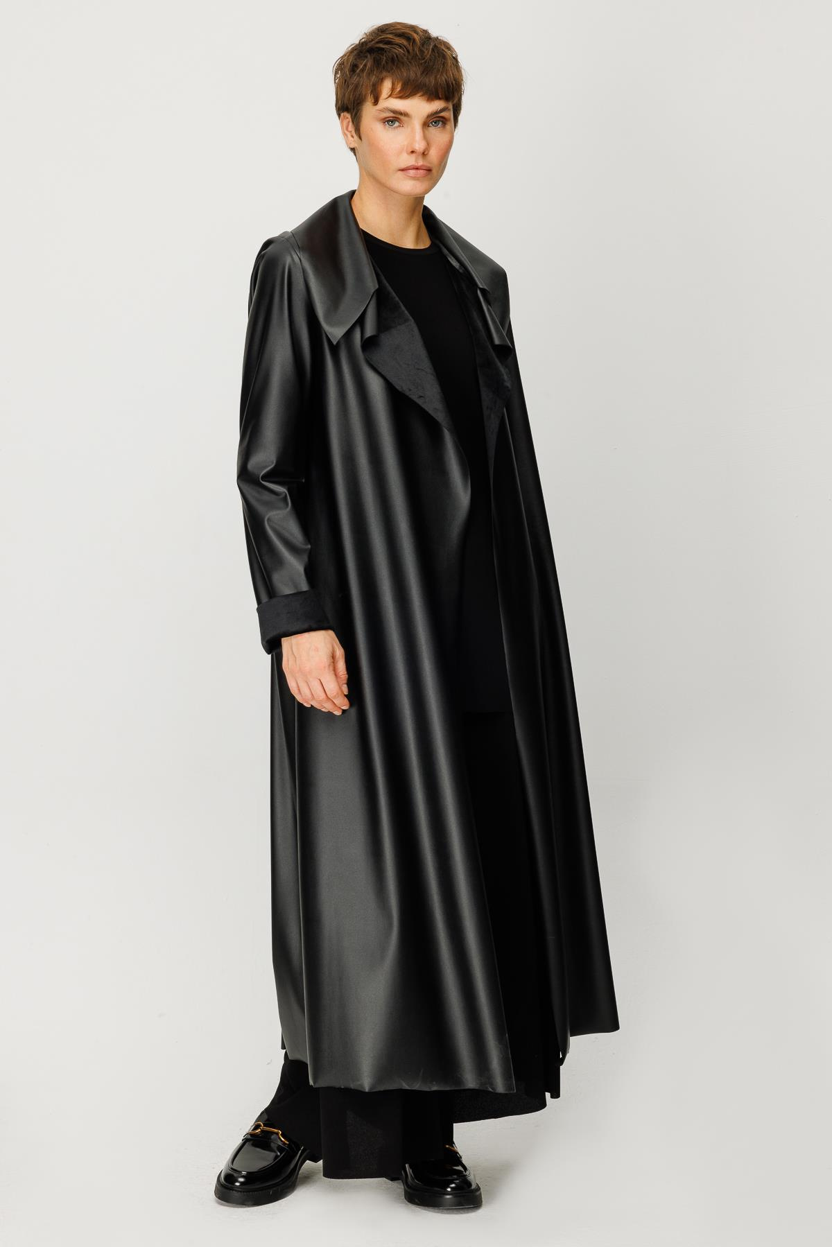 DERİ VE SÜET LAMİNE ARKASI KEMERLİ CEKET