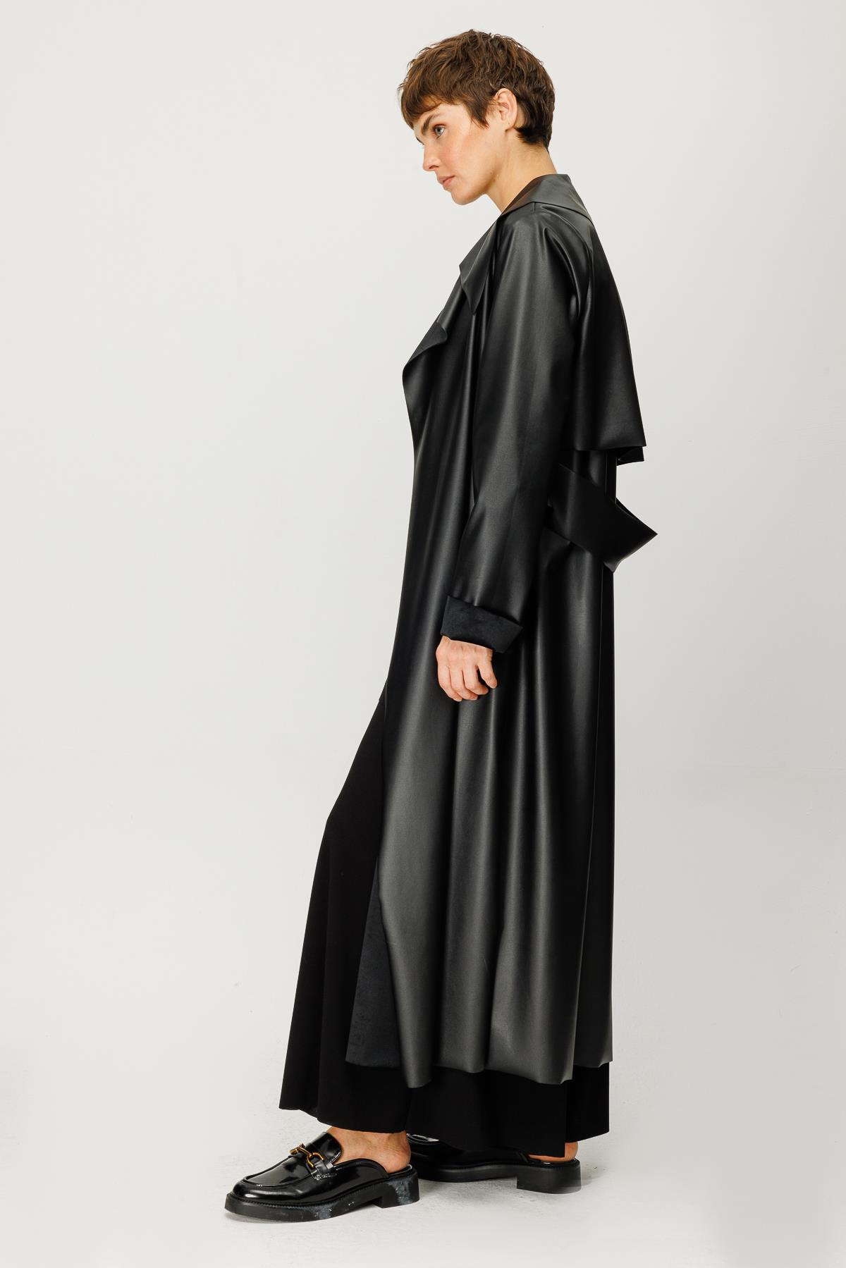 DERİ VE SÜET LAMİNE ARKASI KEMERLİ CEKET