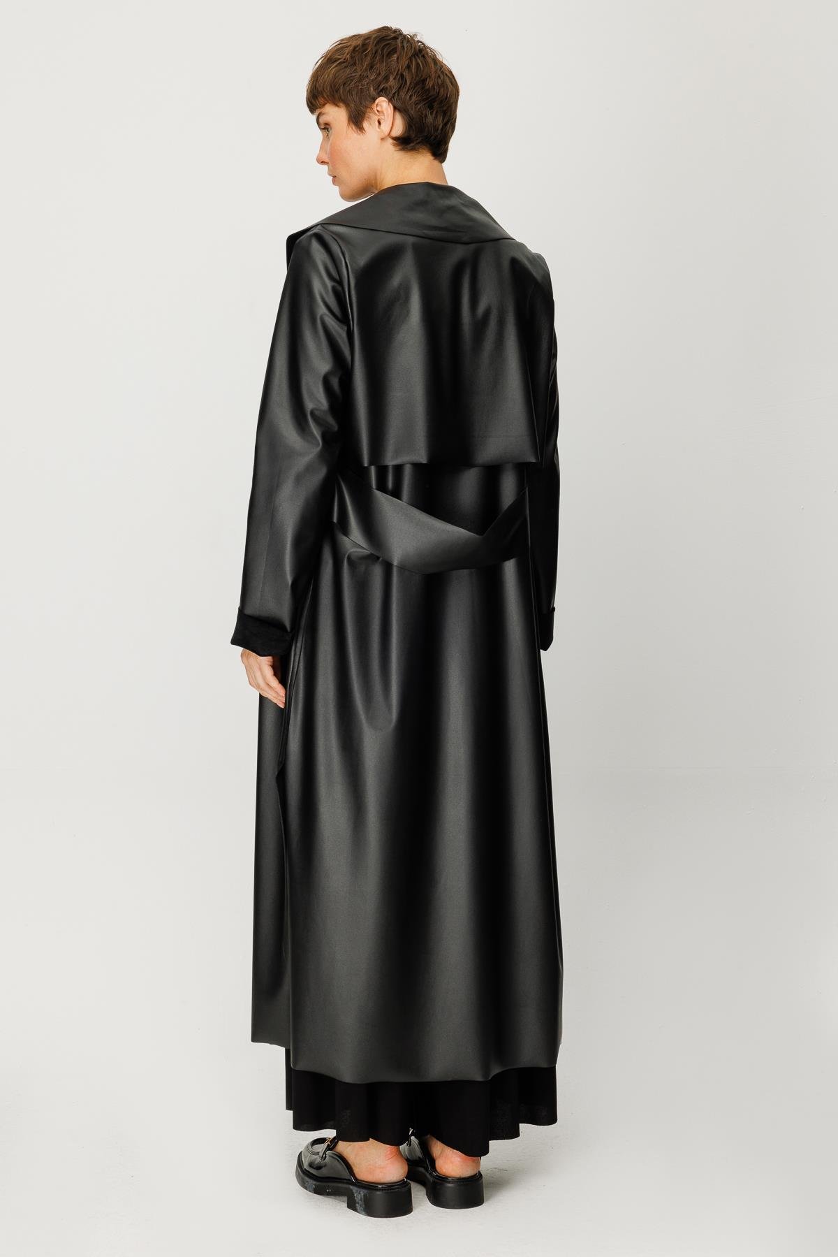 DERİ VE SÜET LAMİNE ARKASI KEMERLİ CEKET