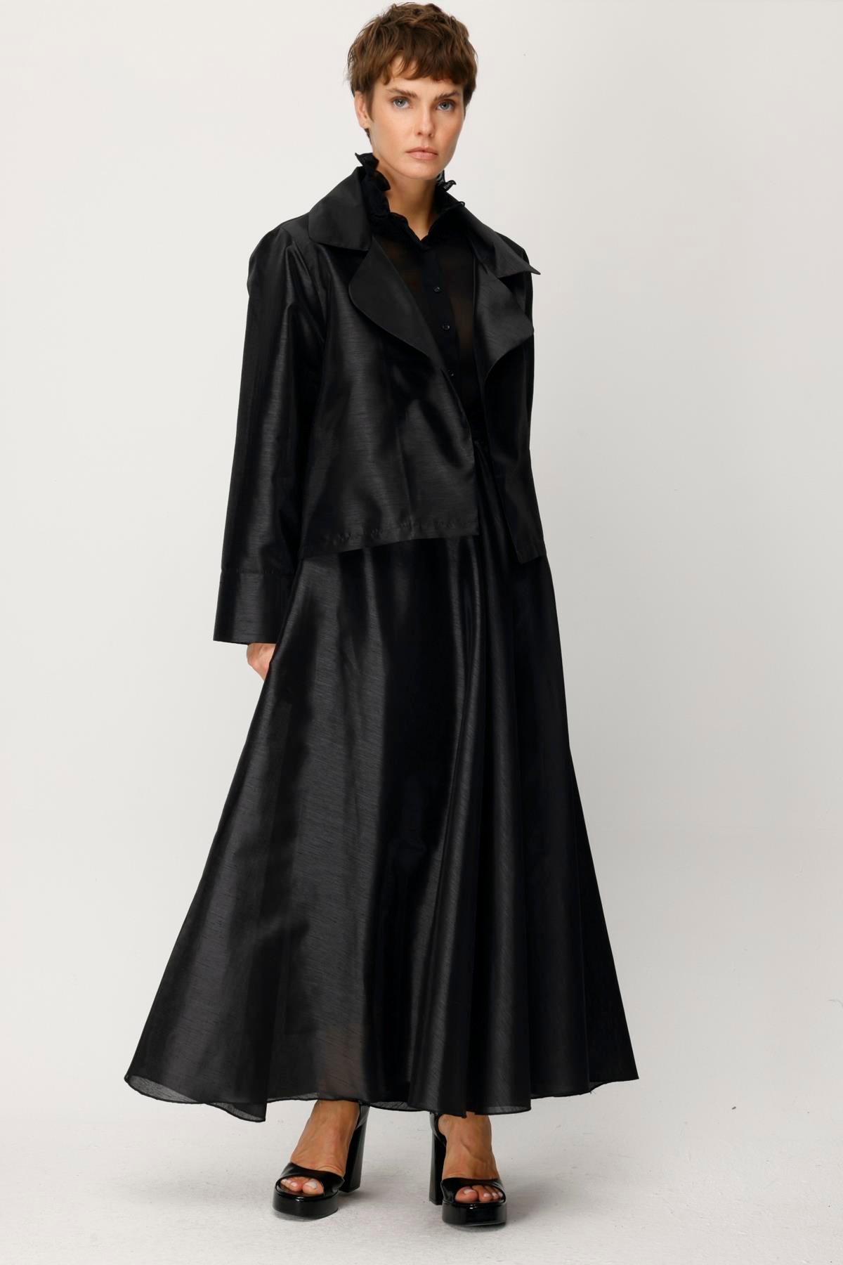 FAY ORGANZE BÜZGÜLÜ KLOŞ ETEK