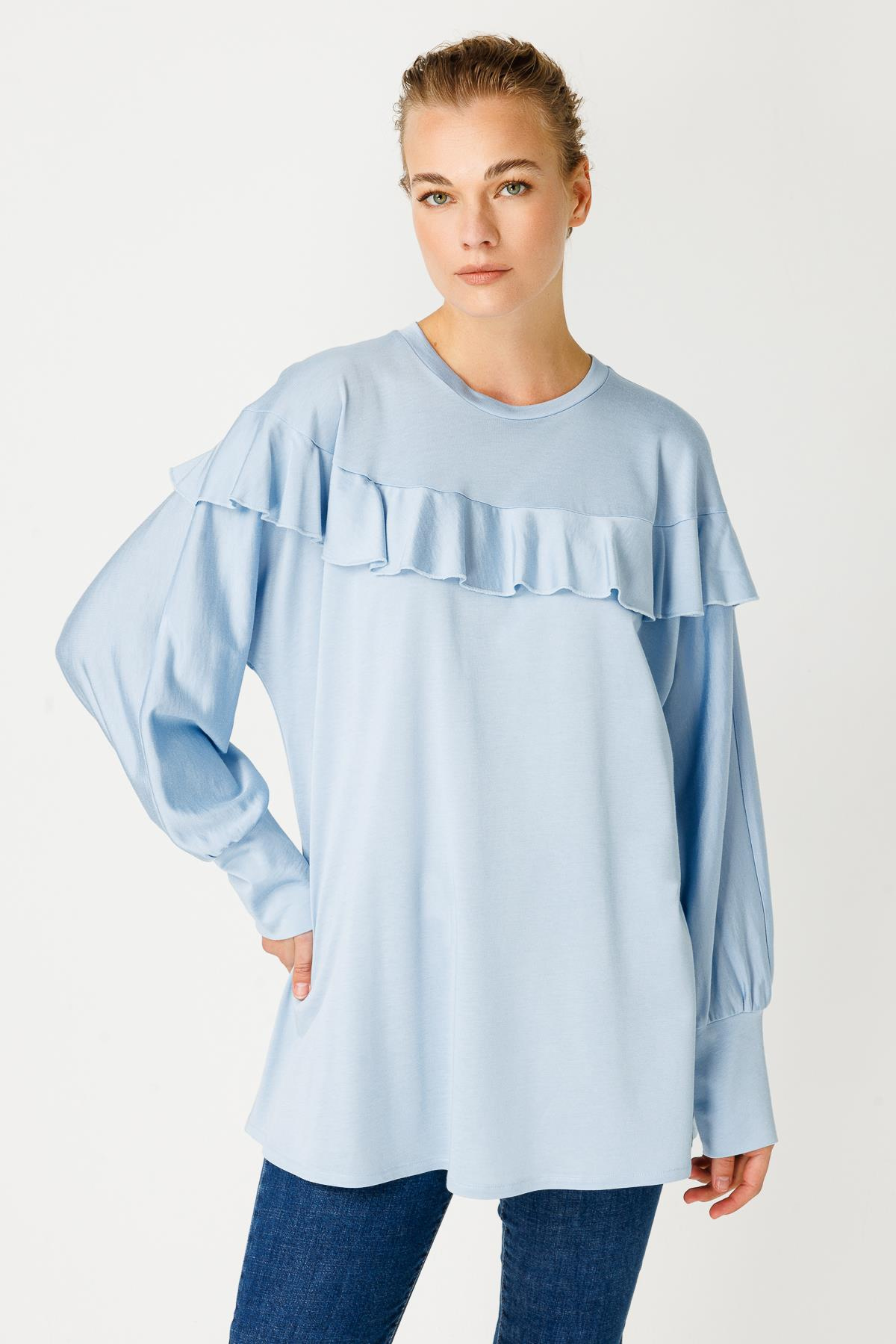 FLOŞ VİSCON  ROBADAN VOLANLI BLUZ