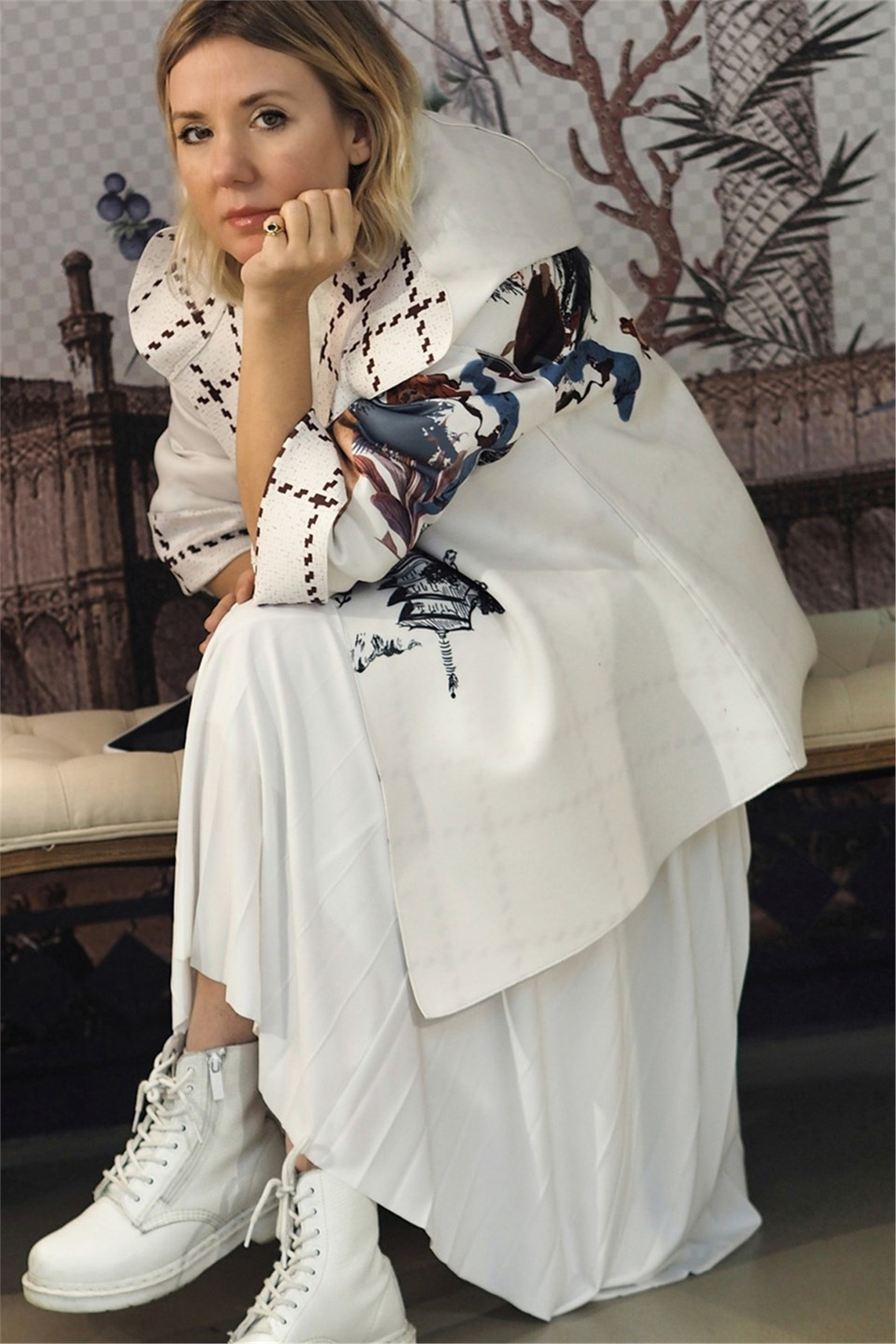 JAPANESE PRINT PUFF SCUBA HOODIE SHORT JACKET