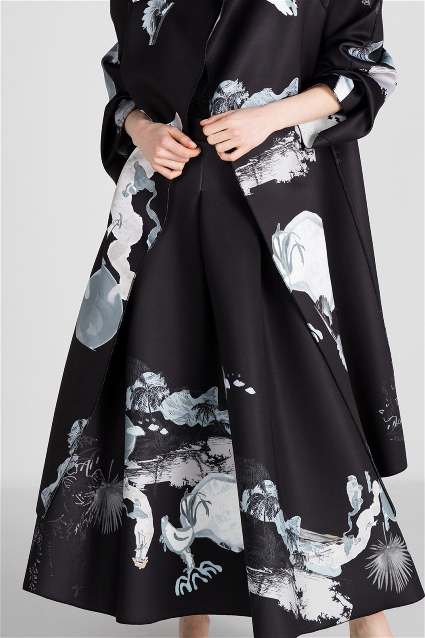 JAPANESE PRINT PUFF SCUBA CRINOLINE SKIRT