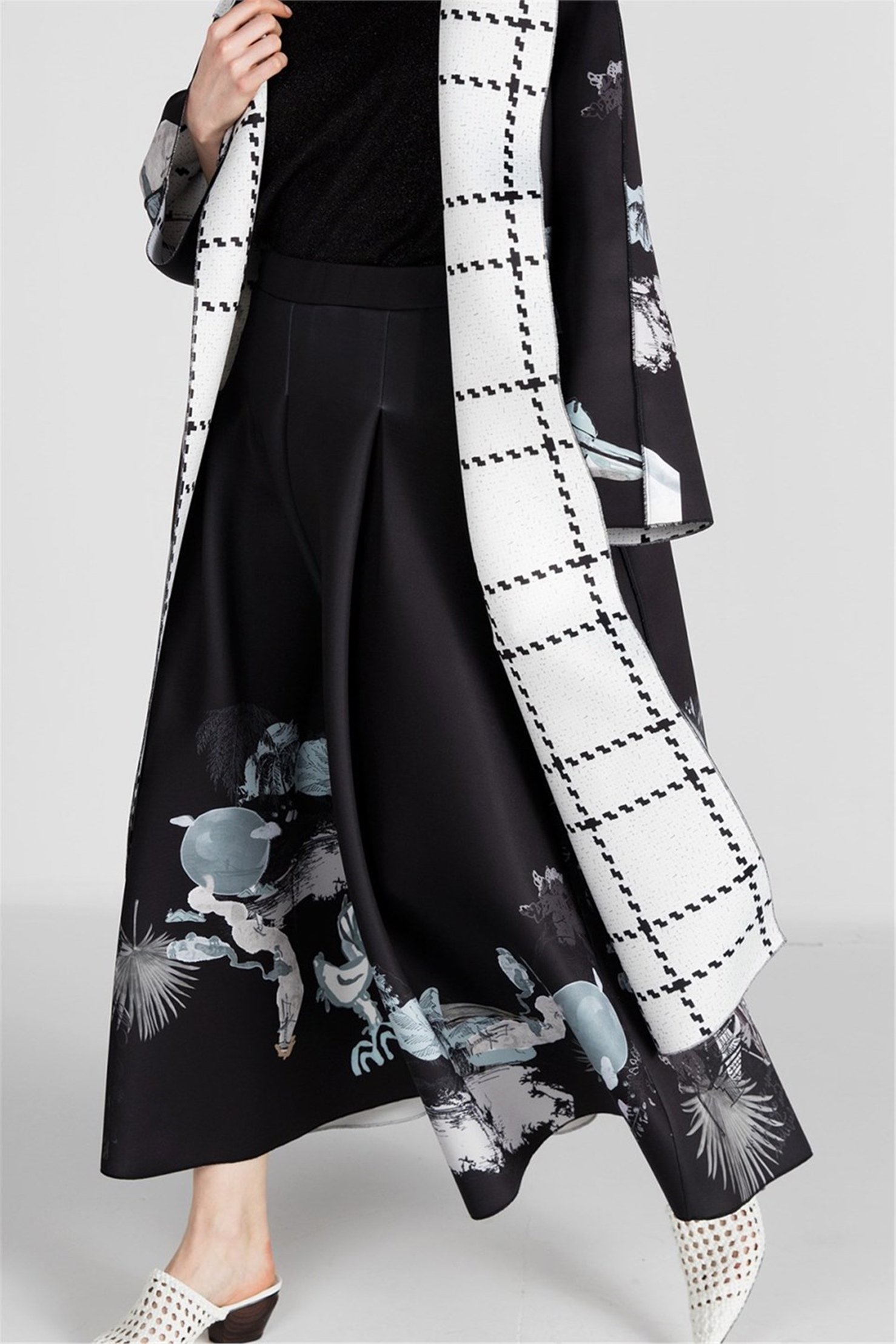 JAPANESE PRINT PUFF SCUBA CRINOLINE SKIRT