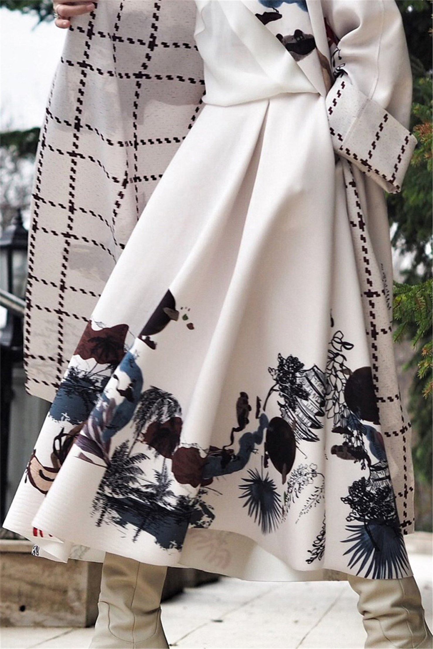 JAPANESE PRINT PUFF SCUBA CRINOLINE SKIRT