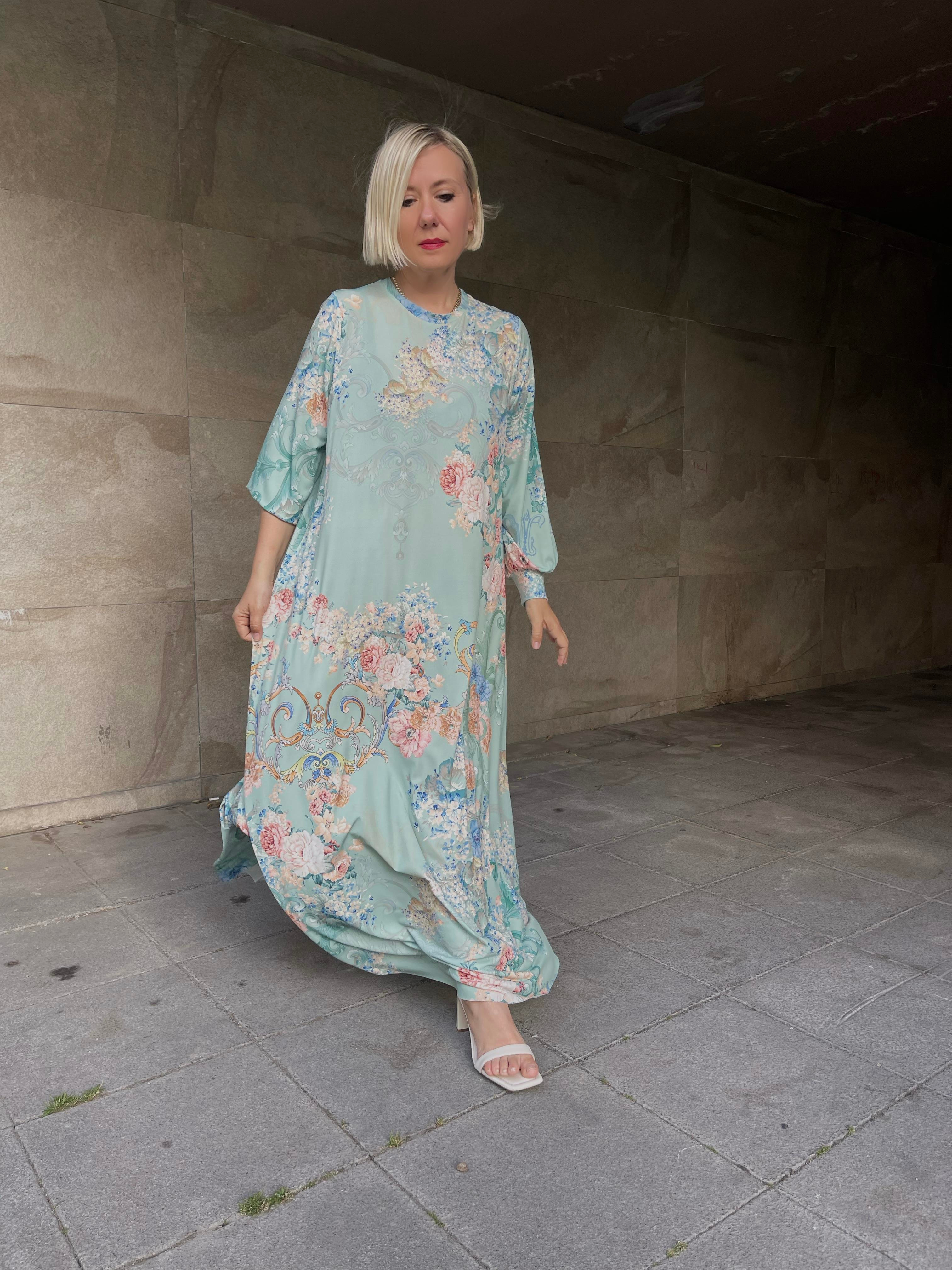 JARSE FANTASTİK ALPHABT DESENLİ A FORM ELBİSE