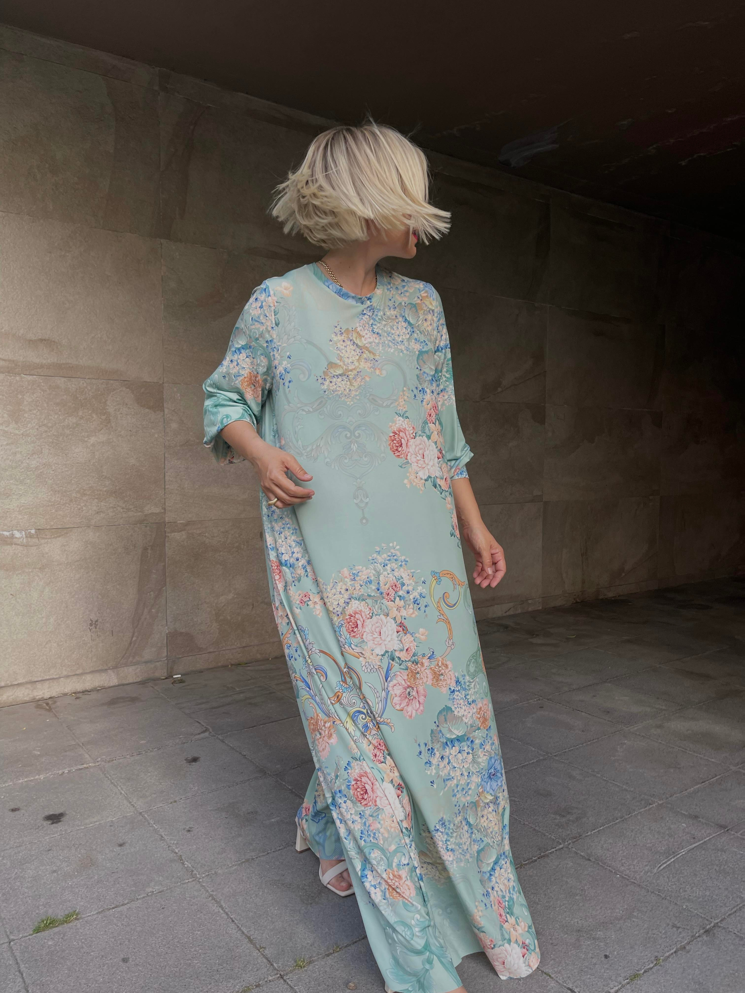 JARSE FANTASTİK ALPHABT DESENLİ A FORM ELBİSE