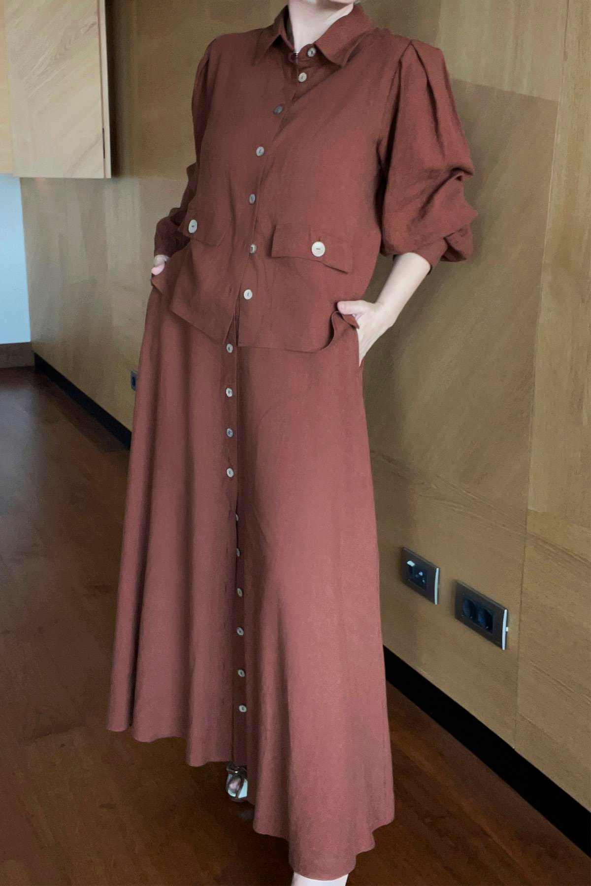 KETEN ÖNDEN DÜĞMEİ A FORM ETEK