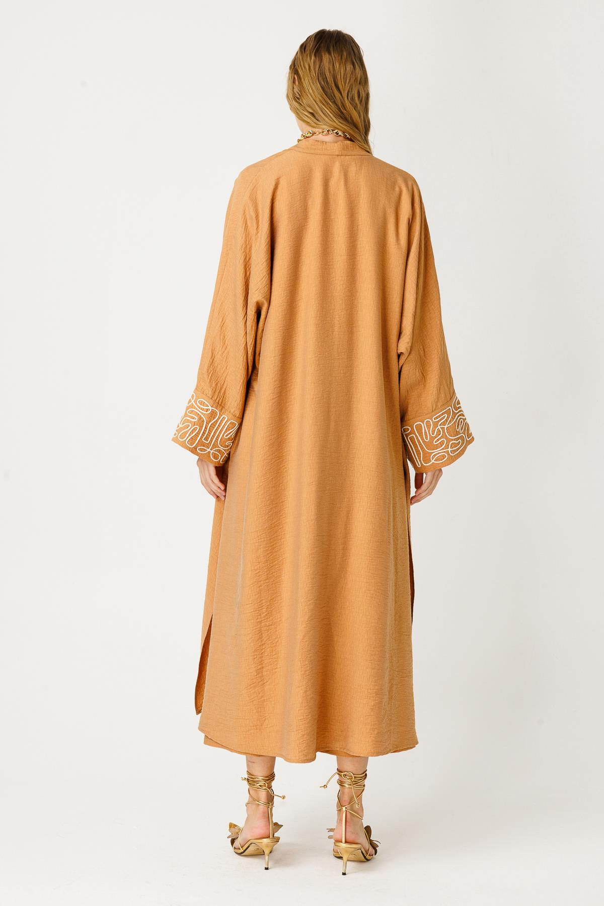 KETEN VİSCON SÜZENELİ KİMONO