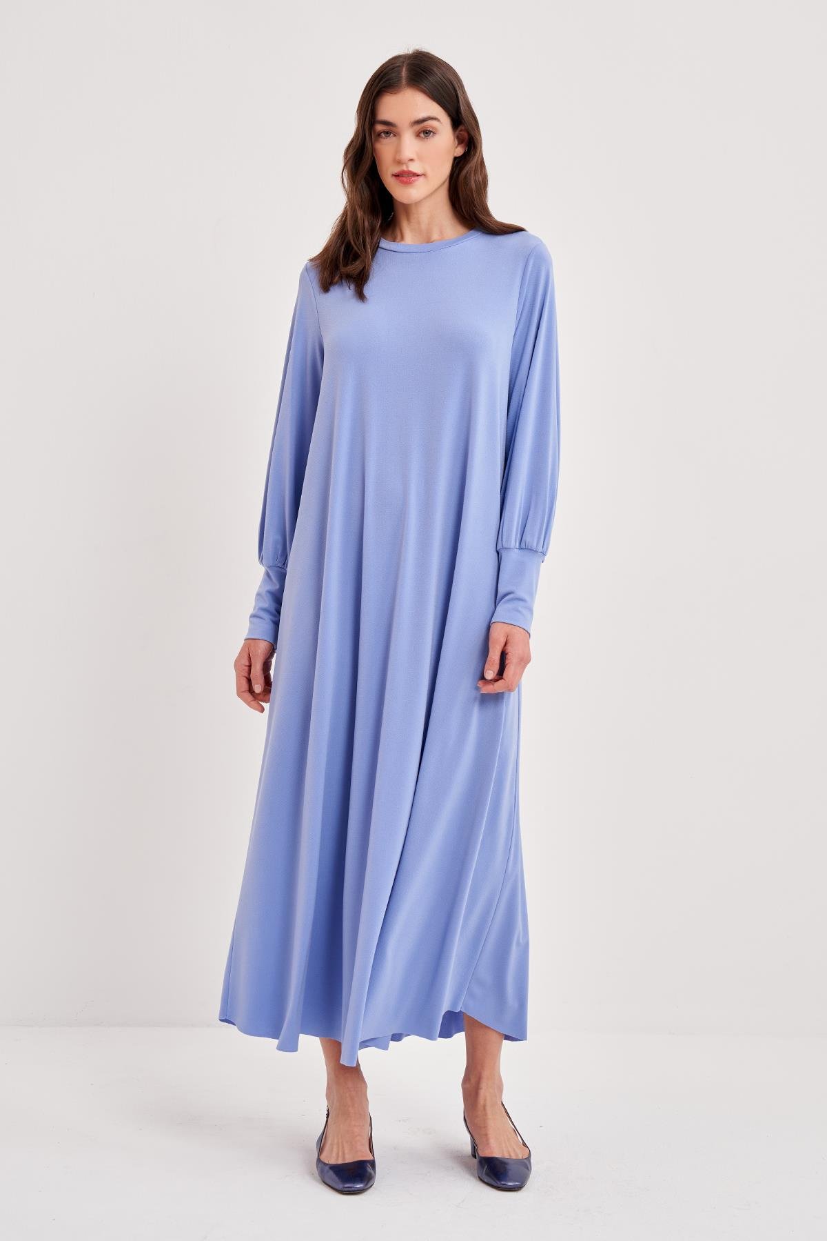 KREP A FORM MANŞETLİ ELBİSE