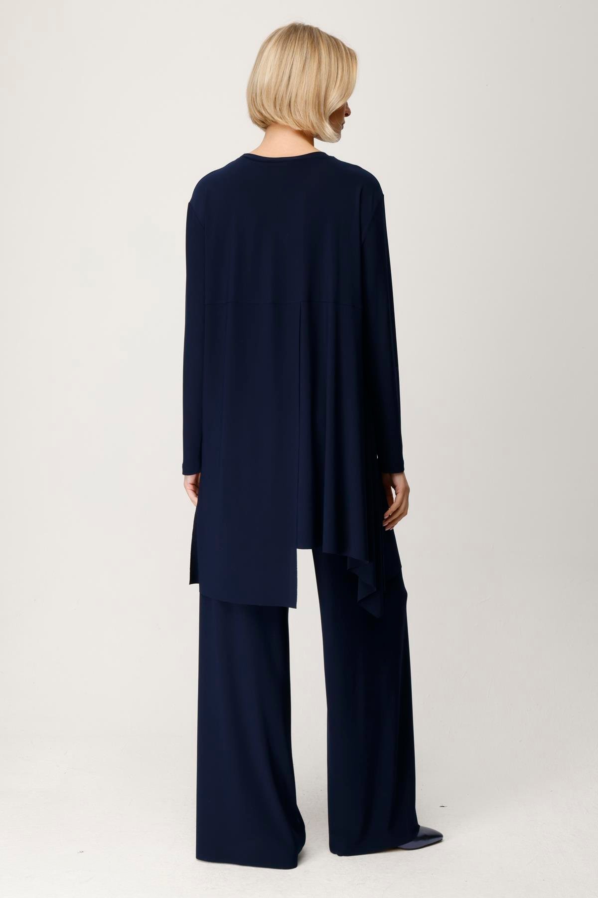 KREP JARSE ARKASI YIRTMAÇLI BLUZ