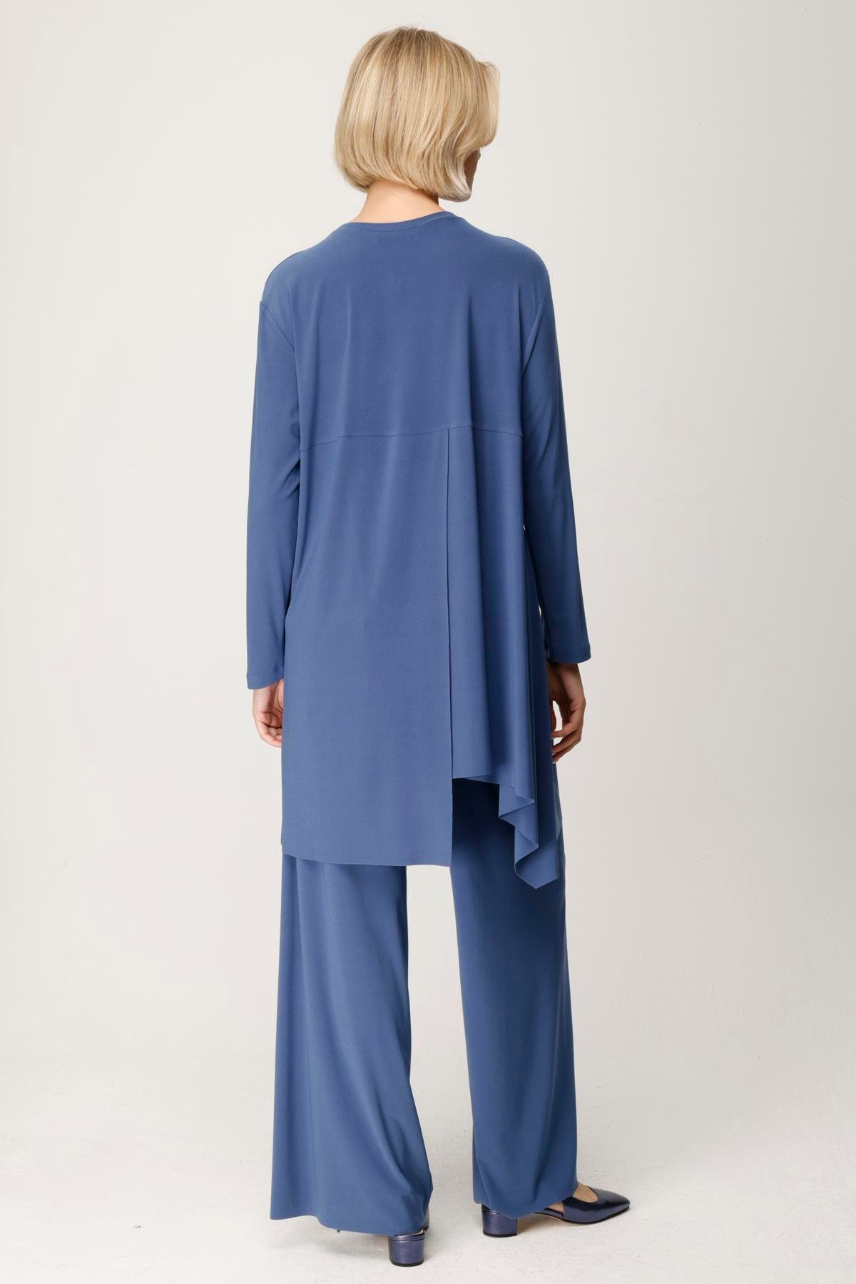 KREP JARSE ARKASI YIRTMAÇLI BLUZ