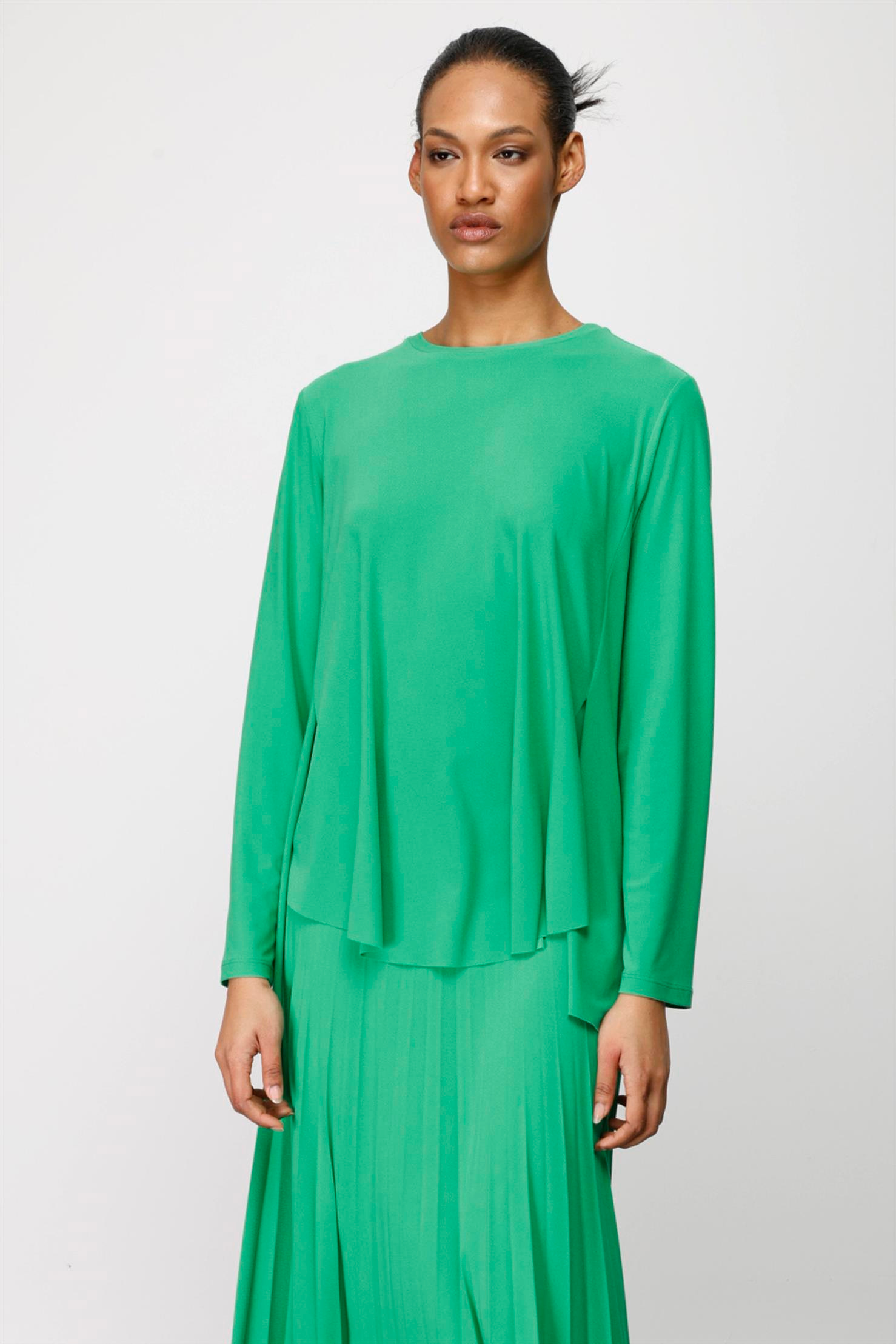 KREP JARSE ÖNÜ KISA ARKASI UZUN TUNİK