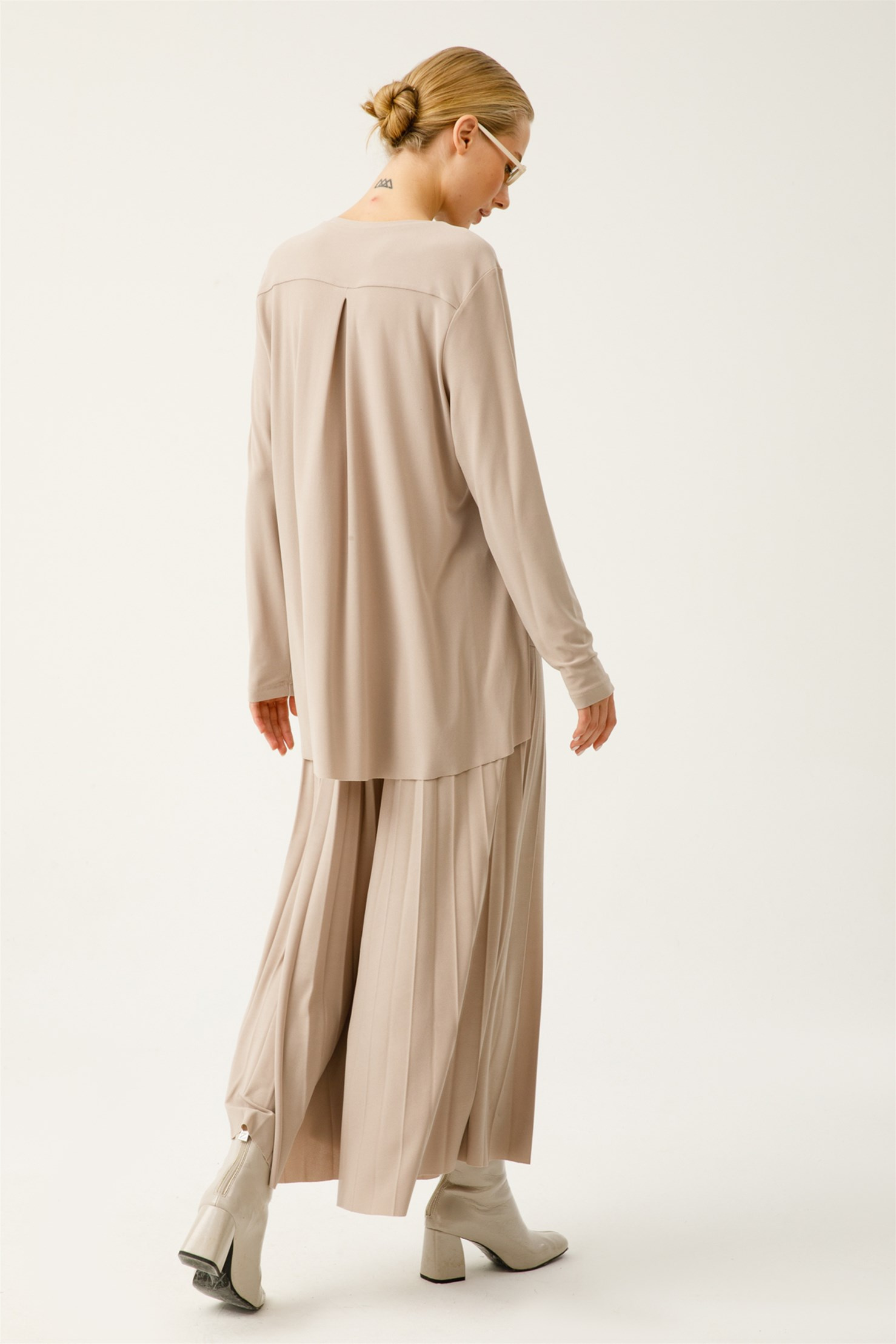 KREP JARSE PLİSOLEY PANTALON ETEK