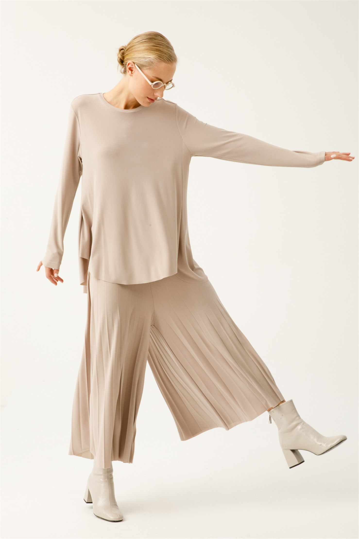 KREP JARSE PLİSOLEY PANTALON ETEK