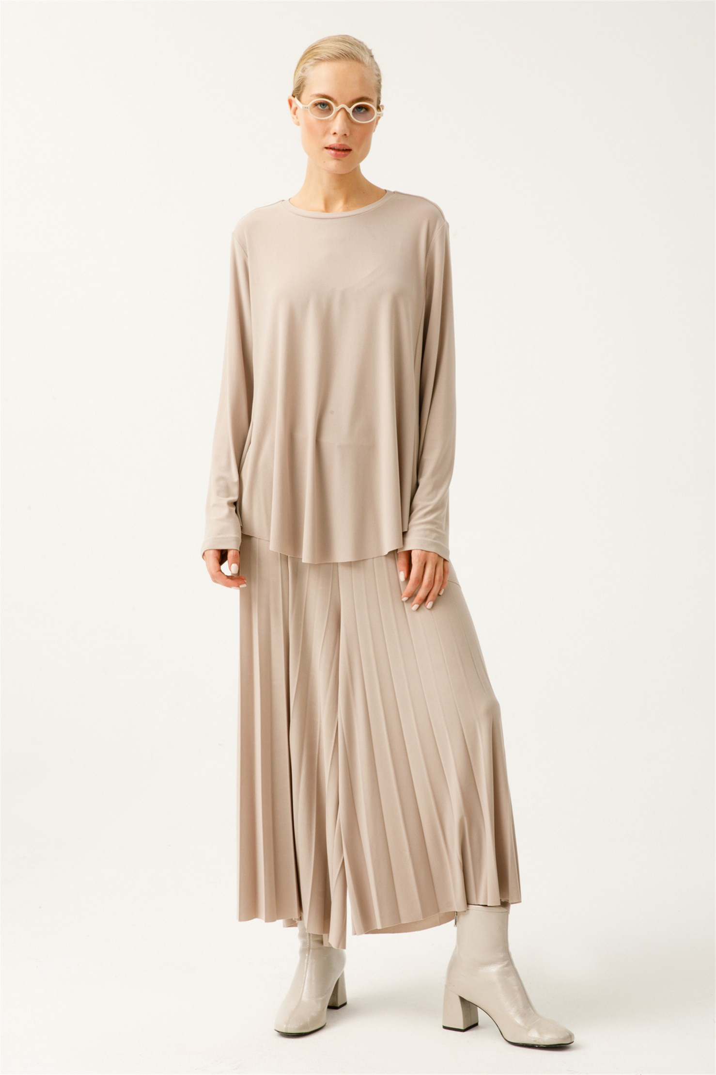 KREP JARSE PLİSOLEY PANTALON ETEK