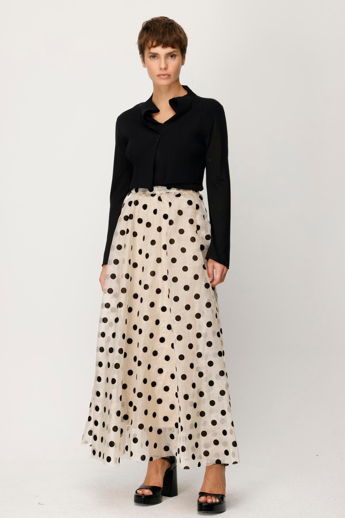 ORGANZE PUANLI KLOŞ ETEK