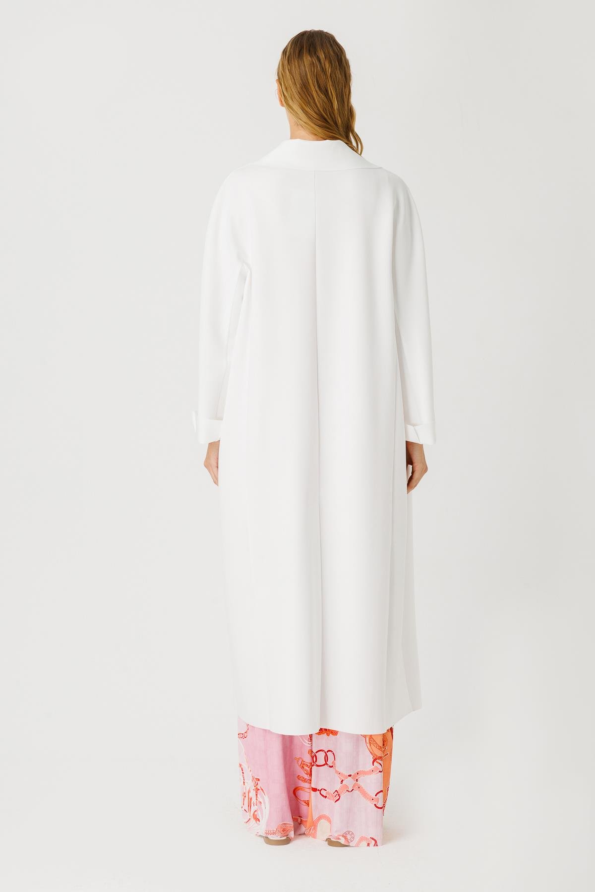 SCUBA ARKASI YIRTMAÇLI UZUN CEKET