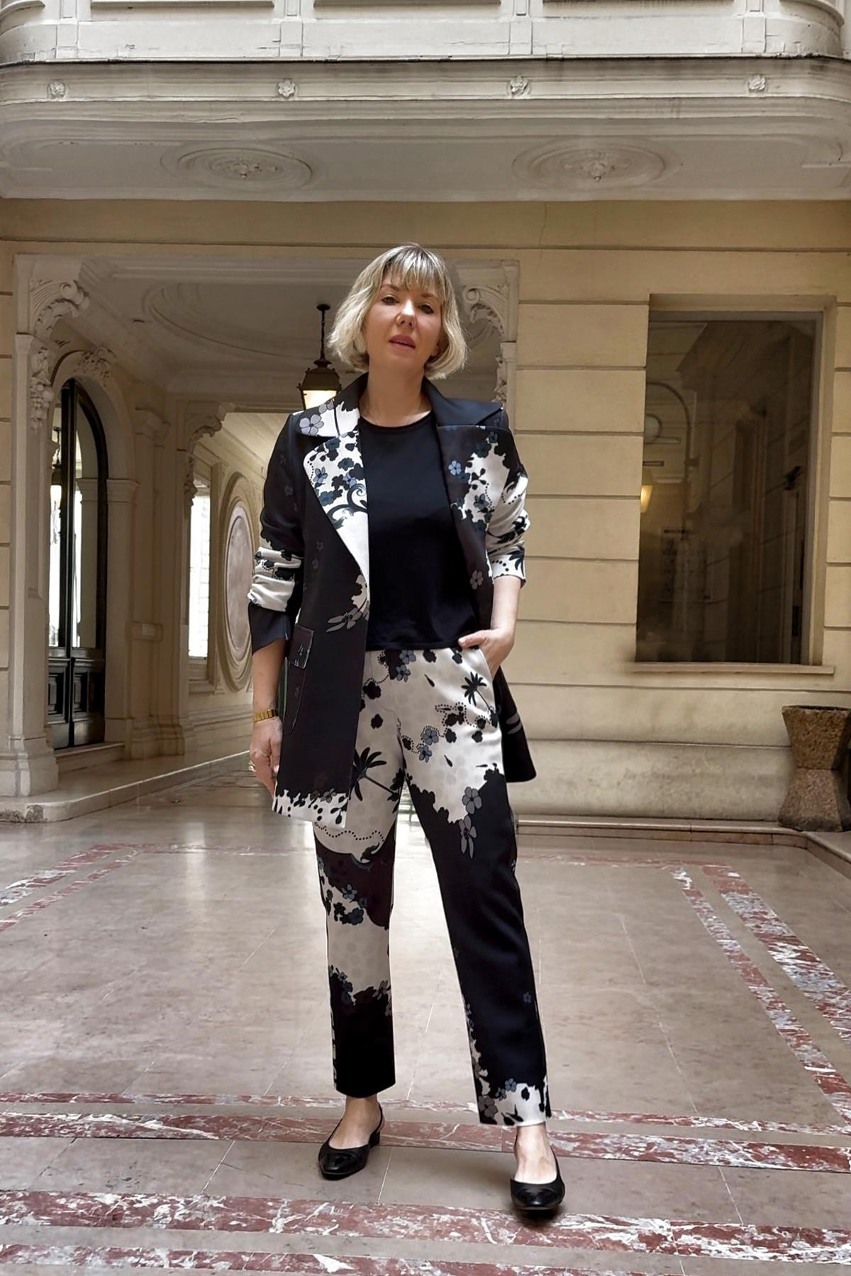 SCUBA BOHEMIAN BASKILI YANDAN CEPLİ PANTOLON