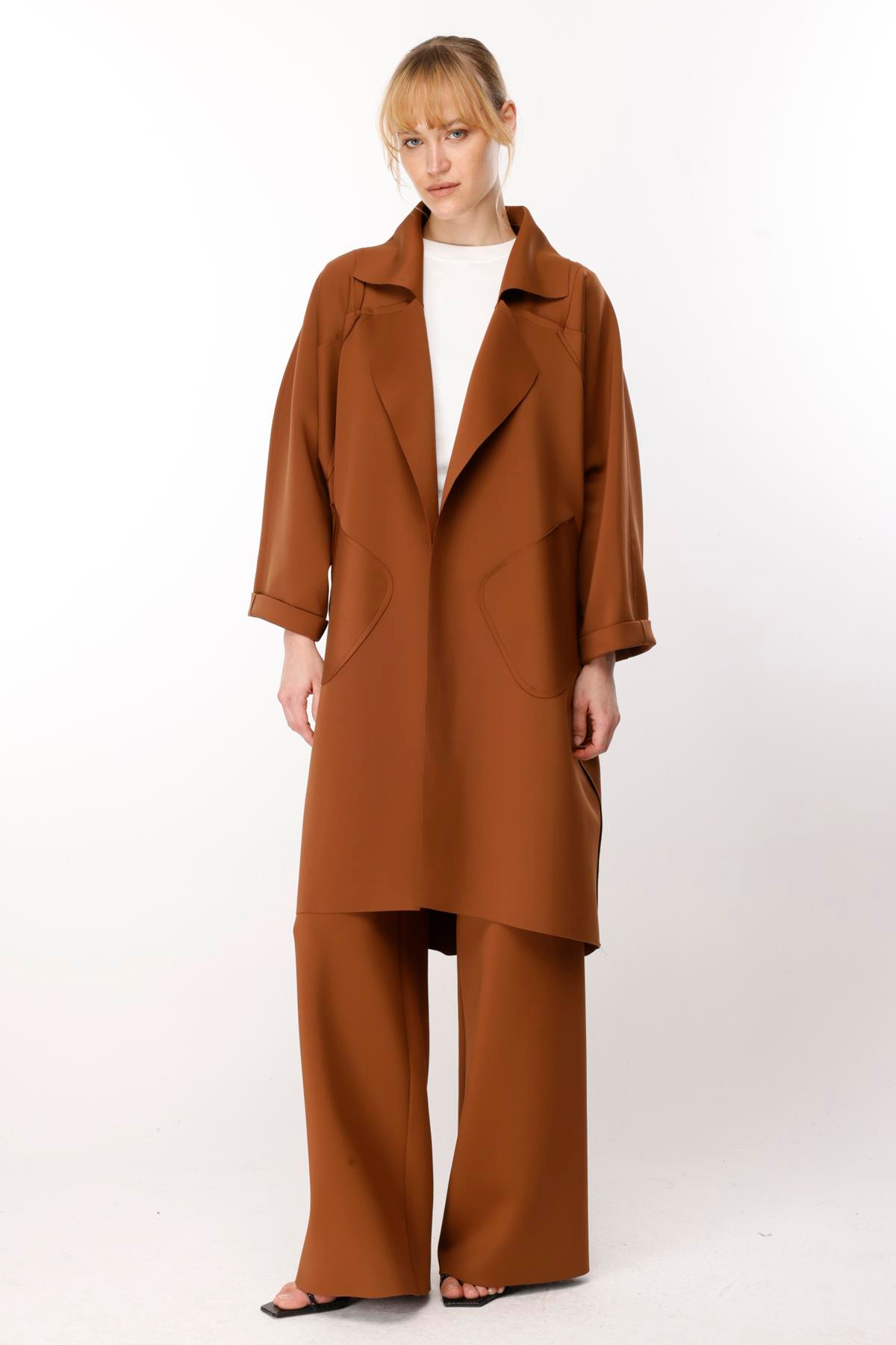 SCUBA BÜYÜK YAKALI YANDAN CEPLİ CEKET