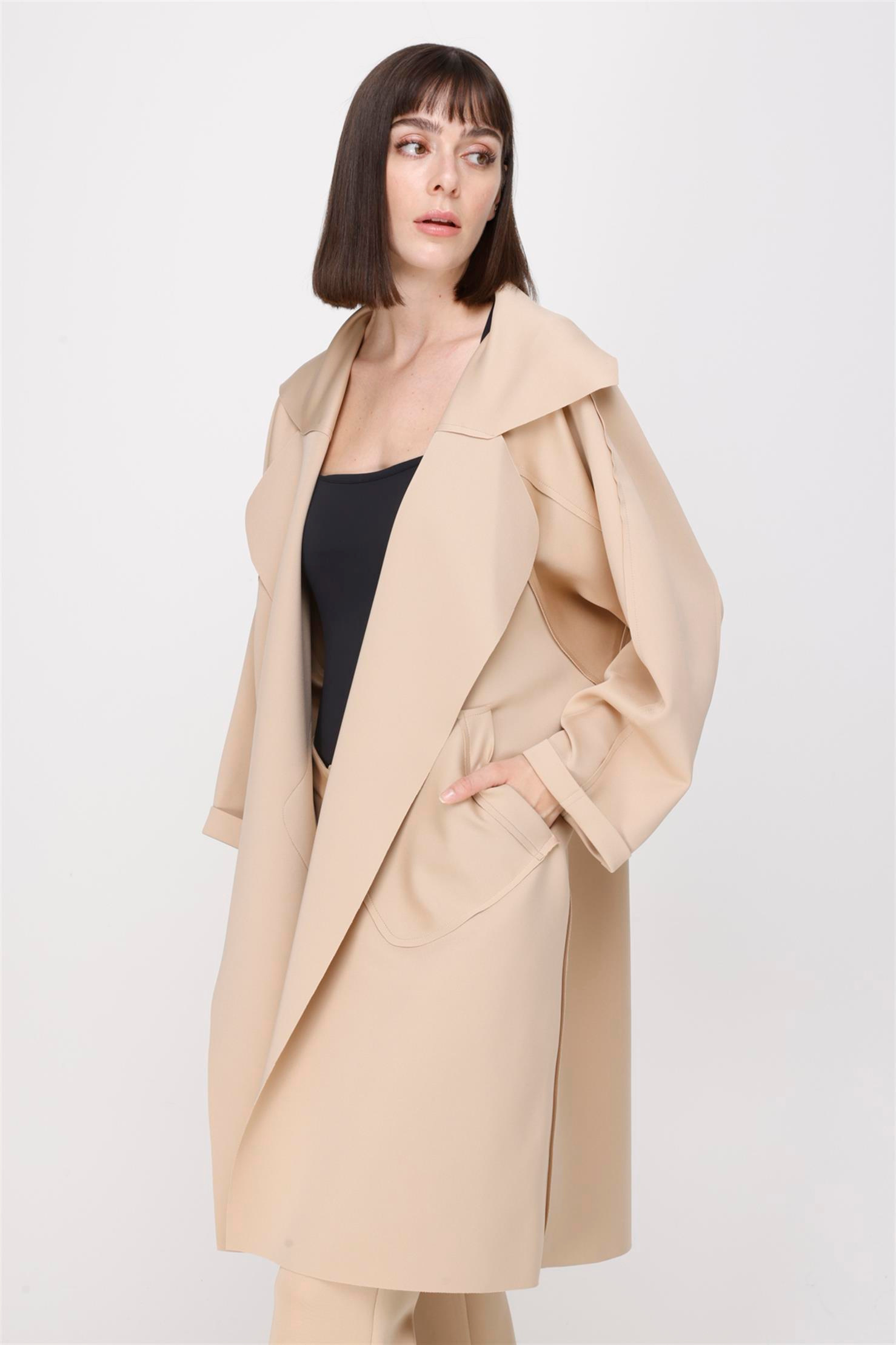 SCUBA BÜYÜK YAKALI YANDAN CEPLİ CEKET